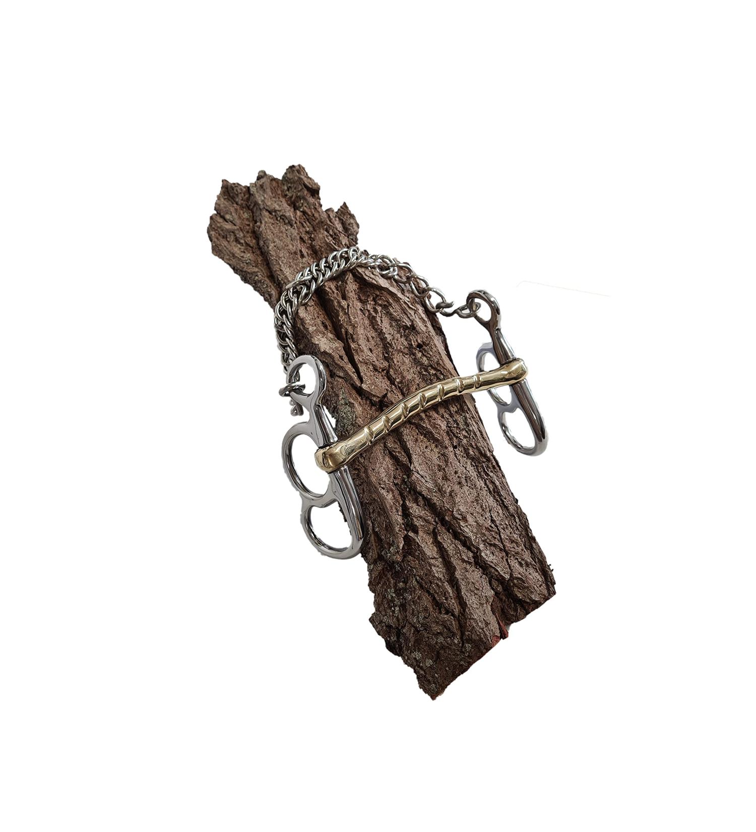 Esposita post bit 2 rings made of stainless steel - rod made of brass and grooved on one side (8.0cm - 14.5cm) 9.0cm