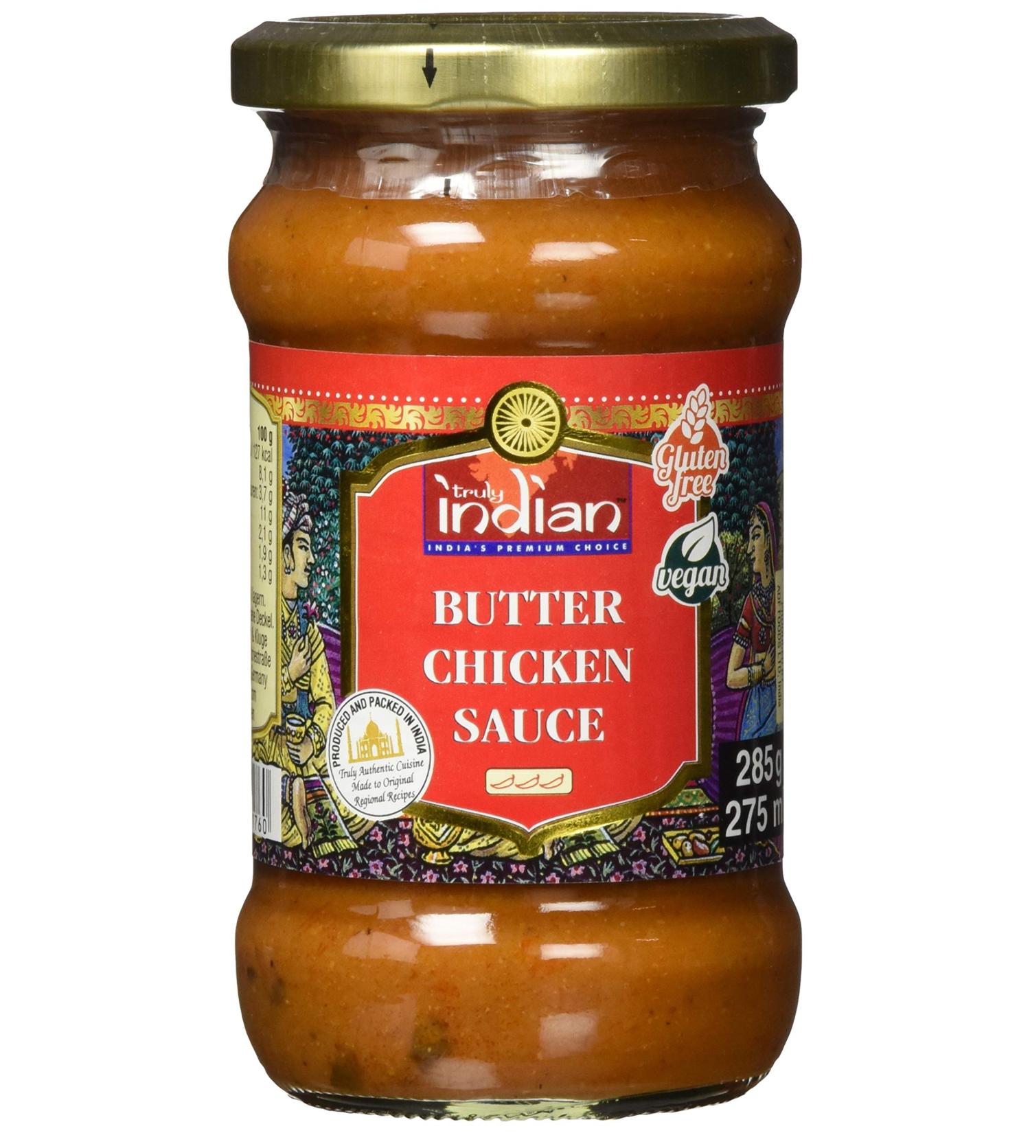Buy Truly Indian Butter Chicken Sauce - Mild & Spicy - Vegan Gluten-Free - 6 x 285g - Authentic Indian Flavor Ready for Fast Dishes - Buy Online on GoSupps.com