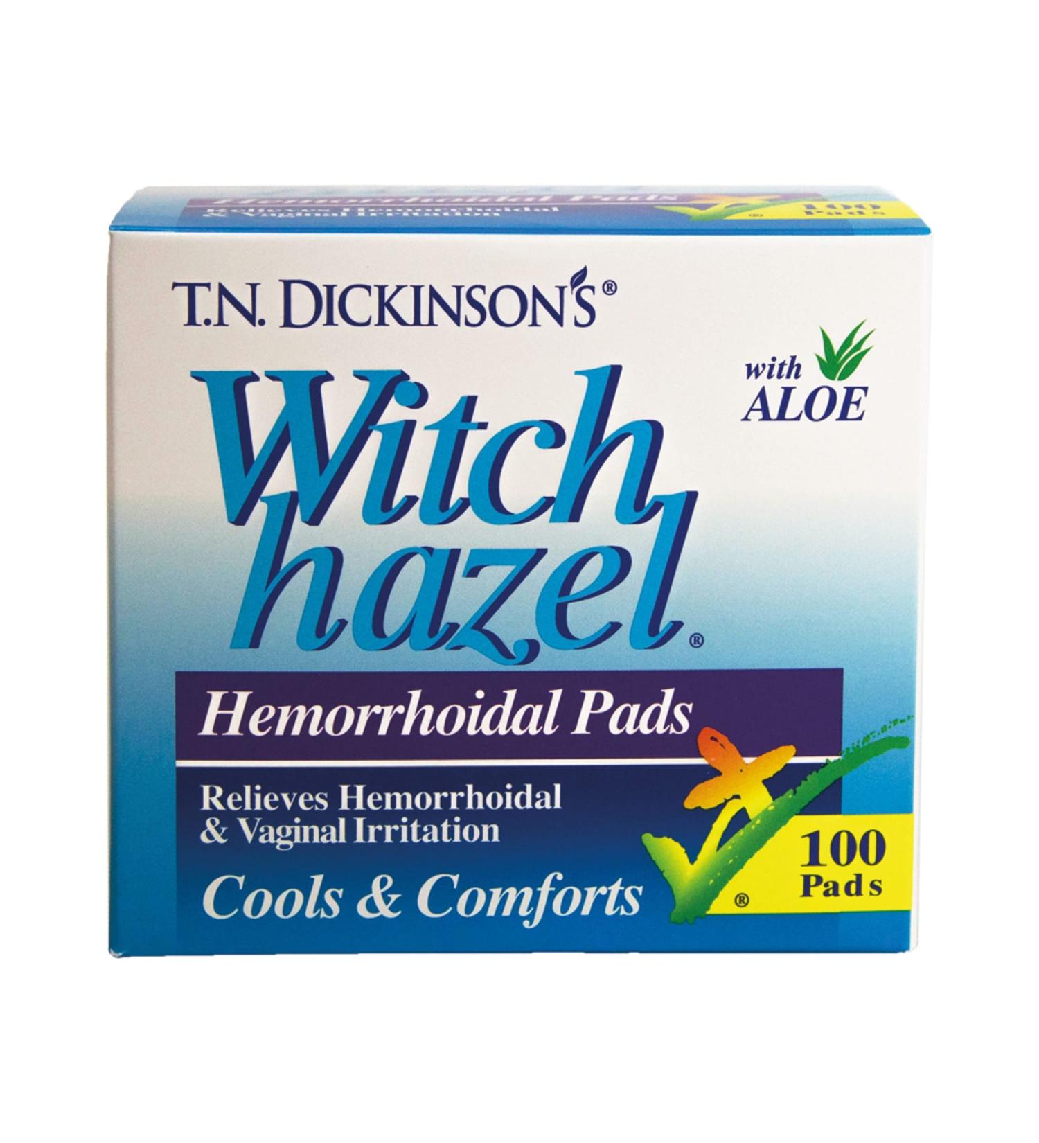 T.N. Dickinson's Hemorrhoidal Pads - Witch Hazel with Aloe - Clear - 100 Count - Buy Online on GoSupps.com