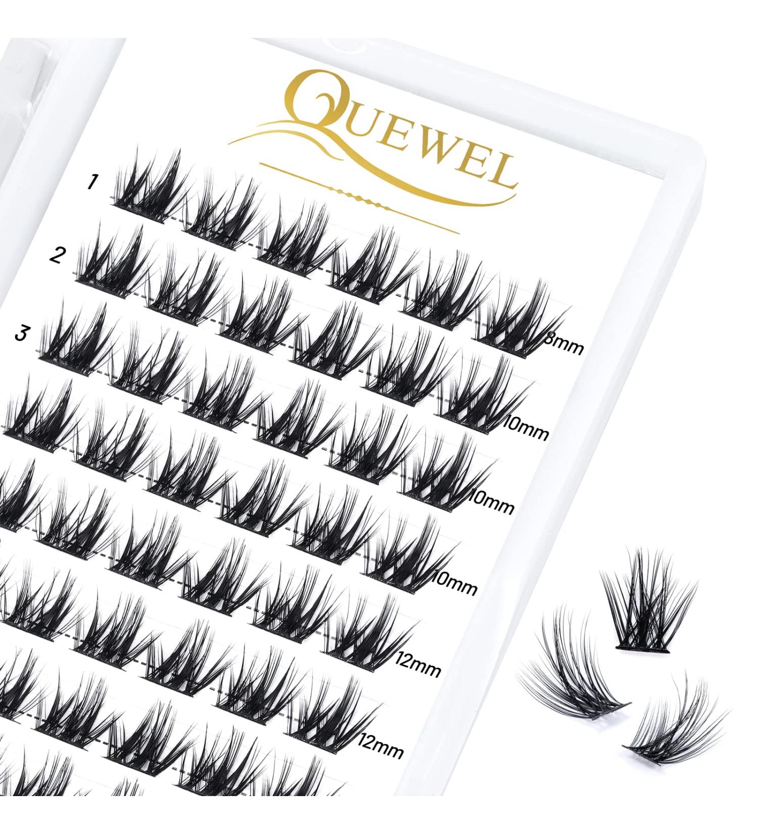 72 Pcs Wide Stem C/D Curl Cluster Lashes | 8-16mm Length | DIY Eyelash Extensions for Personal Makeup (Fluffy02-C-MIX8-16) - Buy Online on GoSupps.com