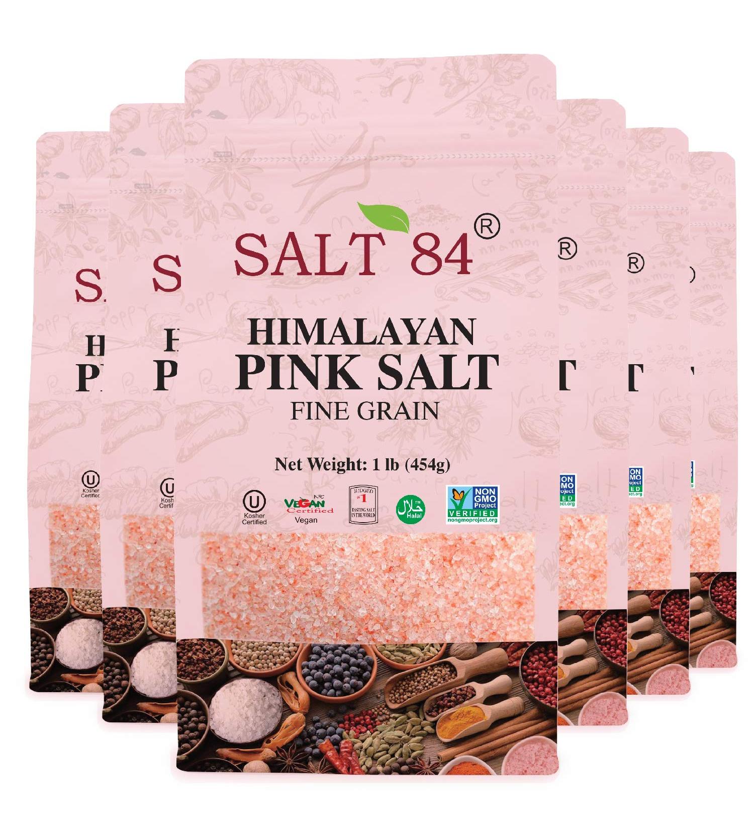 Himalayan Pink Salt 6 lbs - Fine Grain Non-GMO Kosher Rock Salt for Cooking - Buy Online on GoSupps.com