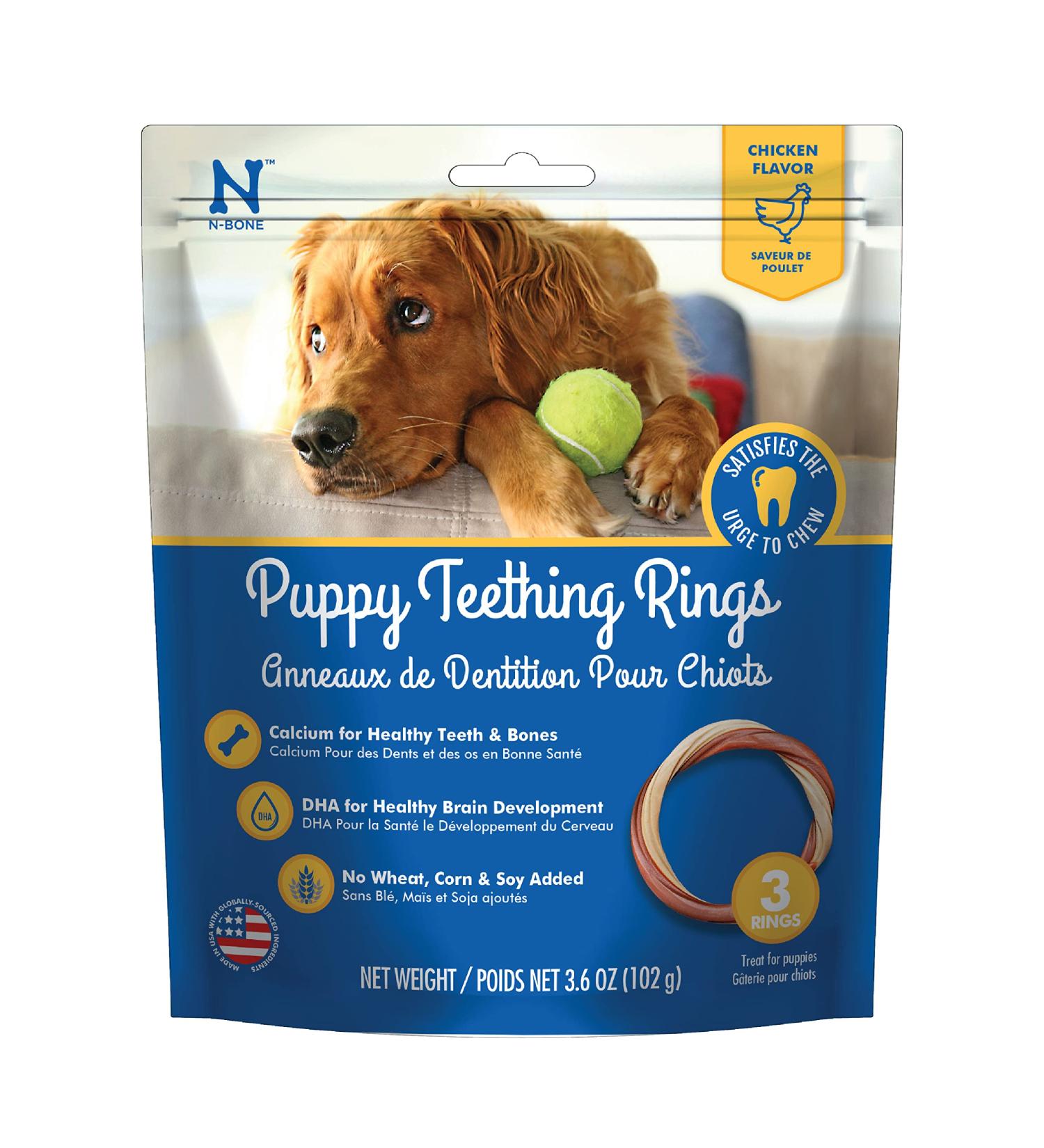 N-Bone Puppy Teething Rings Chicken Flavor 3 count Chicken 102 g (Pack of 1) - Buy Online on GoSupps.com
