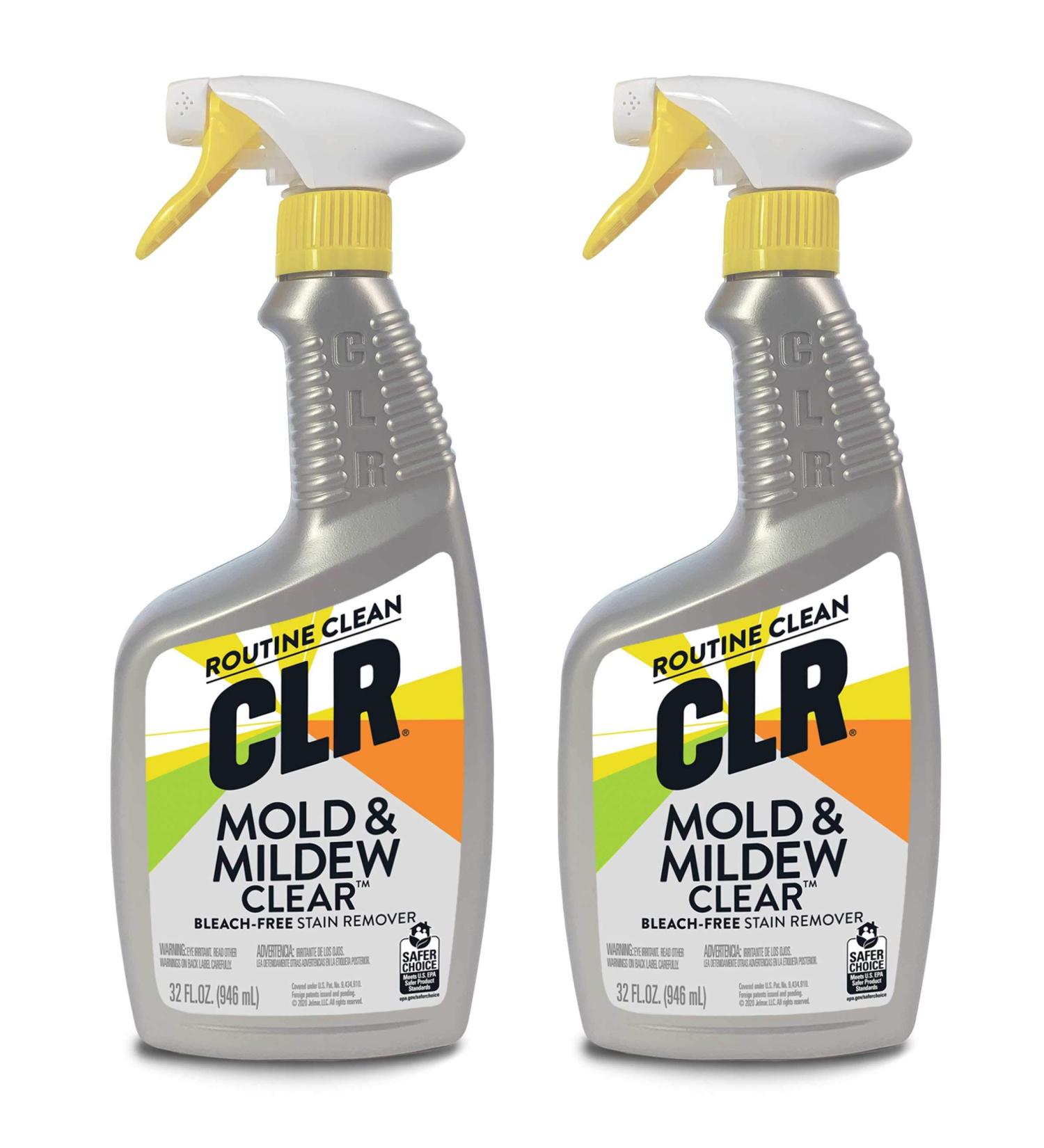 CLR Mold & Mildew Clear Stain Remover Spray | Bleach-Free Formula | Works on Fabric, Wood, Concrete & More | EPA Safer Choice | 2 Pack 32oz - Buy Online on GoSupps.com
