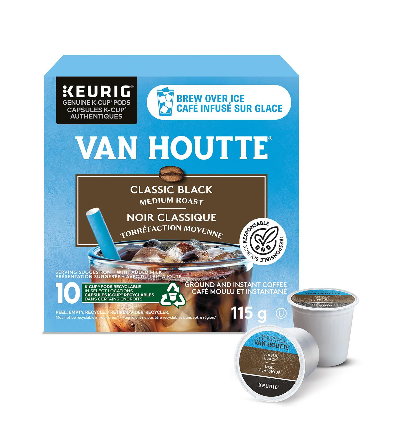 Van Houtte Brew Over Ice Black Classic K-Cup Coffee Pods 10 Count For Keurig Coffee Makers Black Classic 10 count (Pack of 1) - Buy Online on GoSupps.com