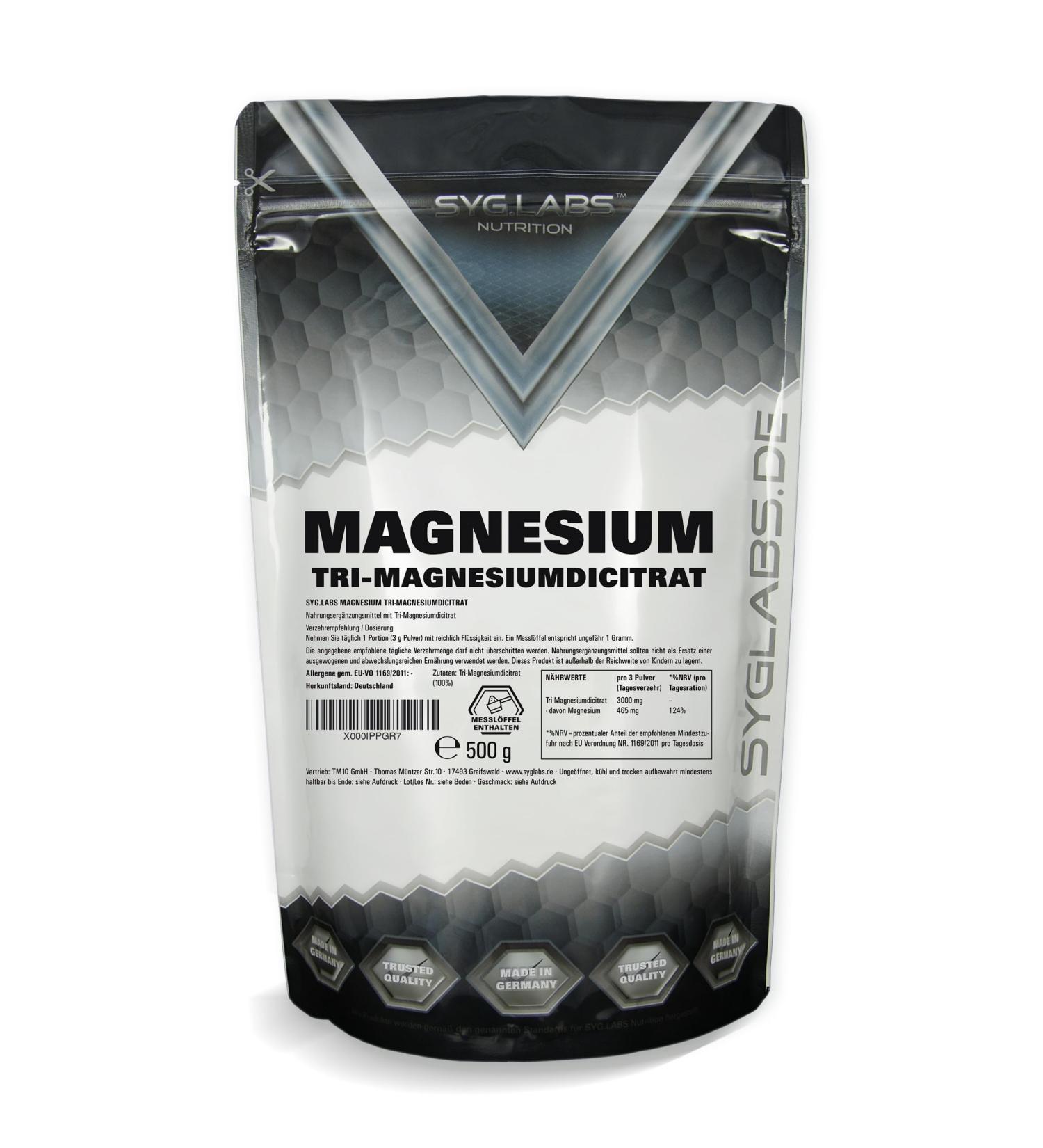  Syglabs Nutrition Syglabs Magnesium Citrate Powder Trimagnesium Citrate 500 g No fillers or additives Vegan Citrate - Buy Online on GoSupps.com