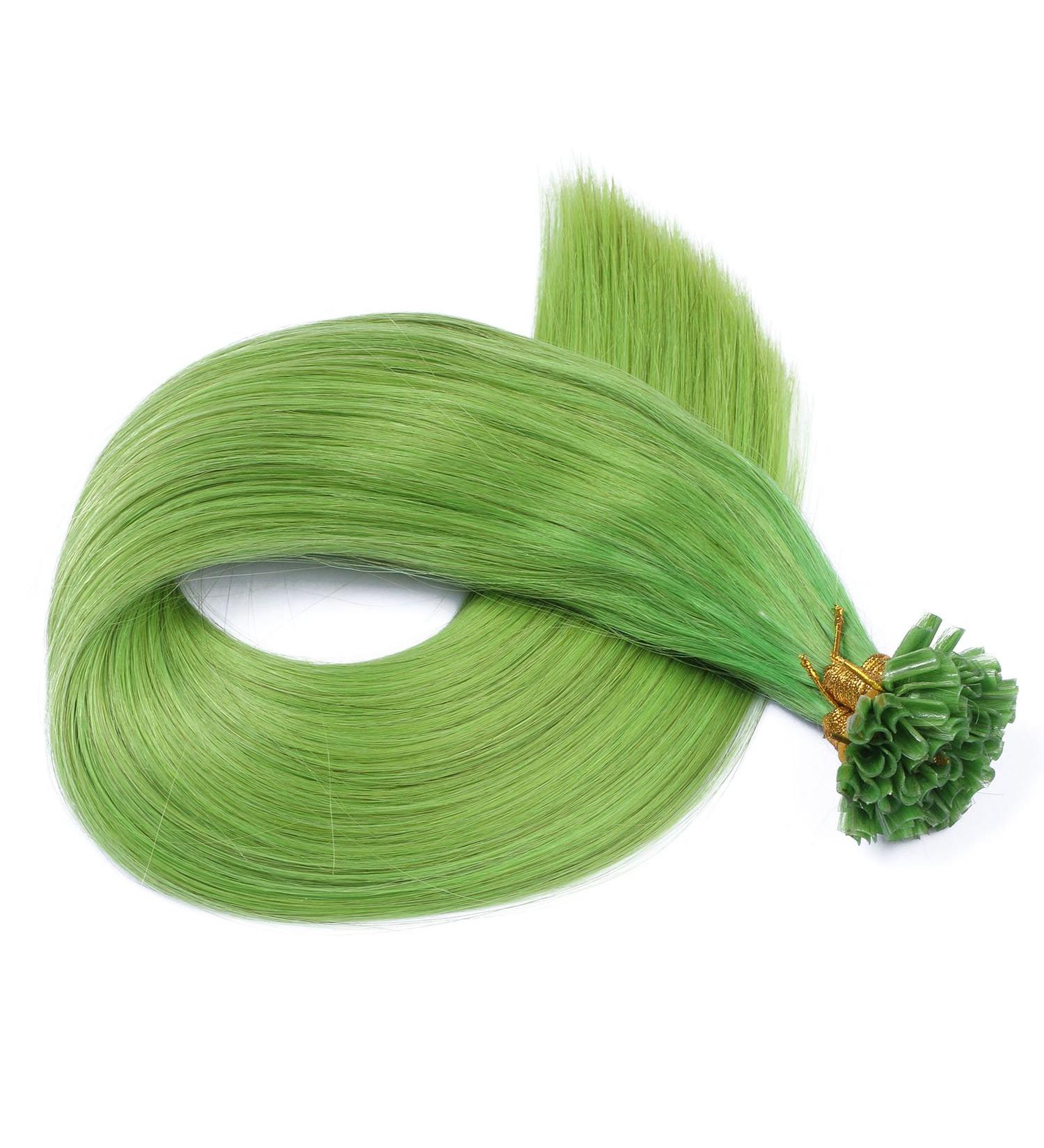 High-Quality Keratin Bonding Hair Extensions - Green - 60cm - 200 Strands - 100% Real Hair U-Tip by Novon - Buy Online on GoSupps.com