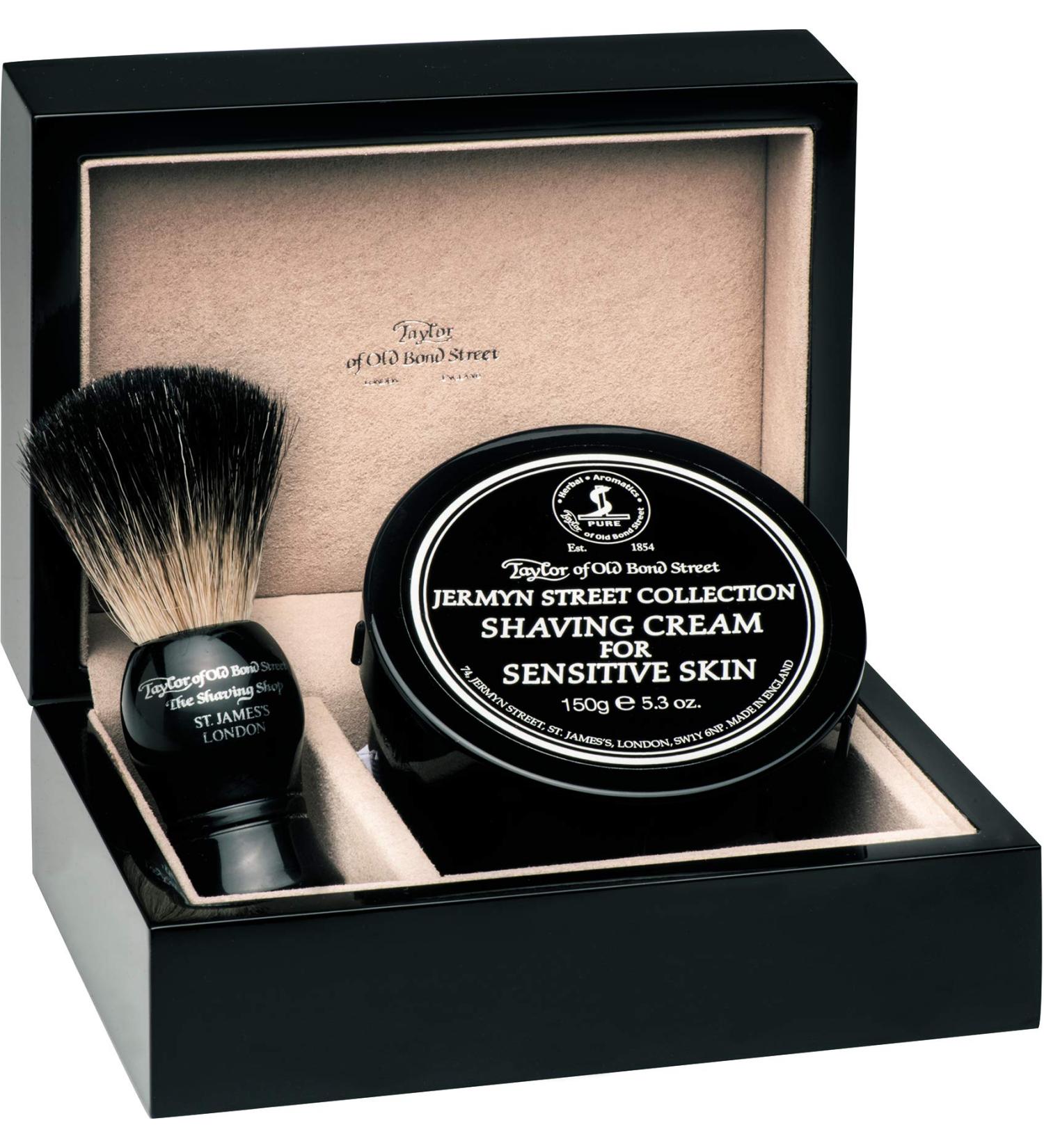 Taylor gift set wooden box 2-piece shaving cream 150g shaving brush badger hair