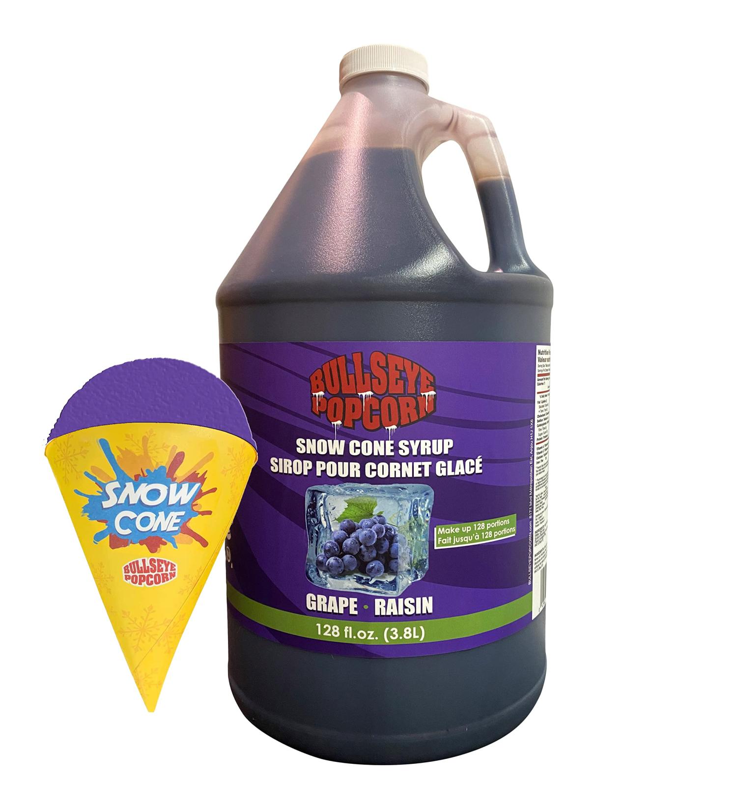 Bullseye popcorn Snow cone syrup Grape 3.8L / 128FL oz - Buy Online on GoSupps.com