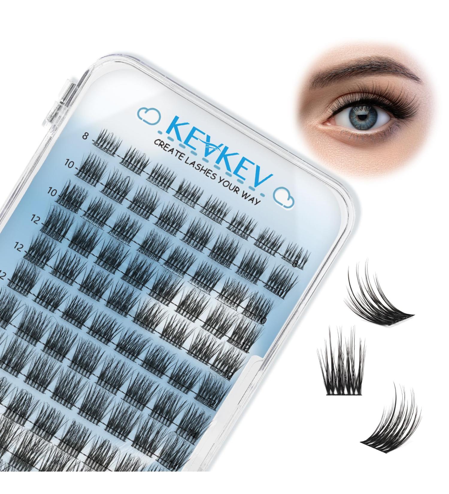 KevKev Individual Eyelashes 96Pcs Cluster Lashes | Natural Wispy Style | DIY Eyelash Extension | C-MIX (8-16mm) Fjord - Buy Online on GoSupps.com