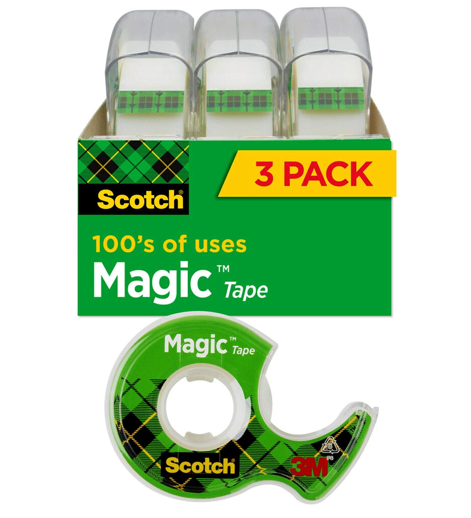 Scotch Magic Tape  3 Rolls  Great for Gift Wrapping  Numerous Applications  Invisible  Engineered for Repairing  3/4 x 300 Inches (3105) - Buy Online on GoSupps.com