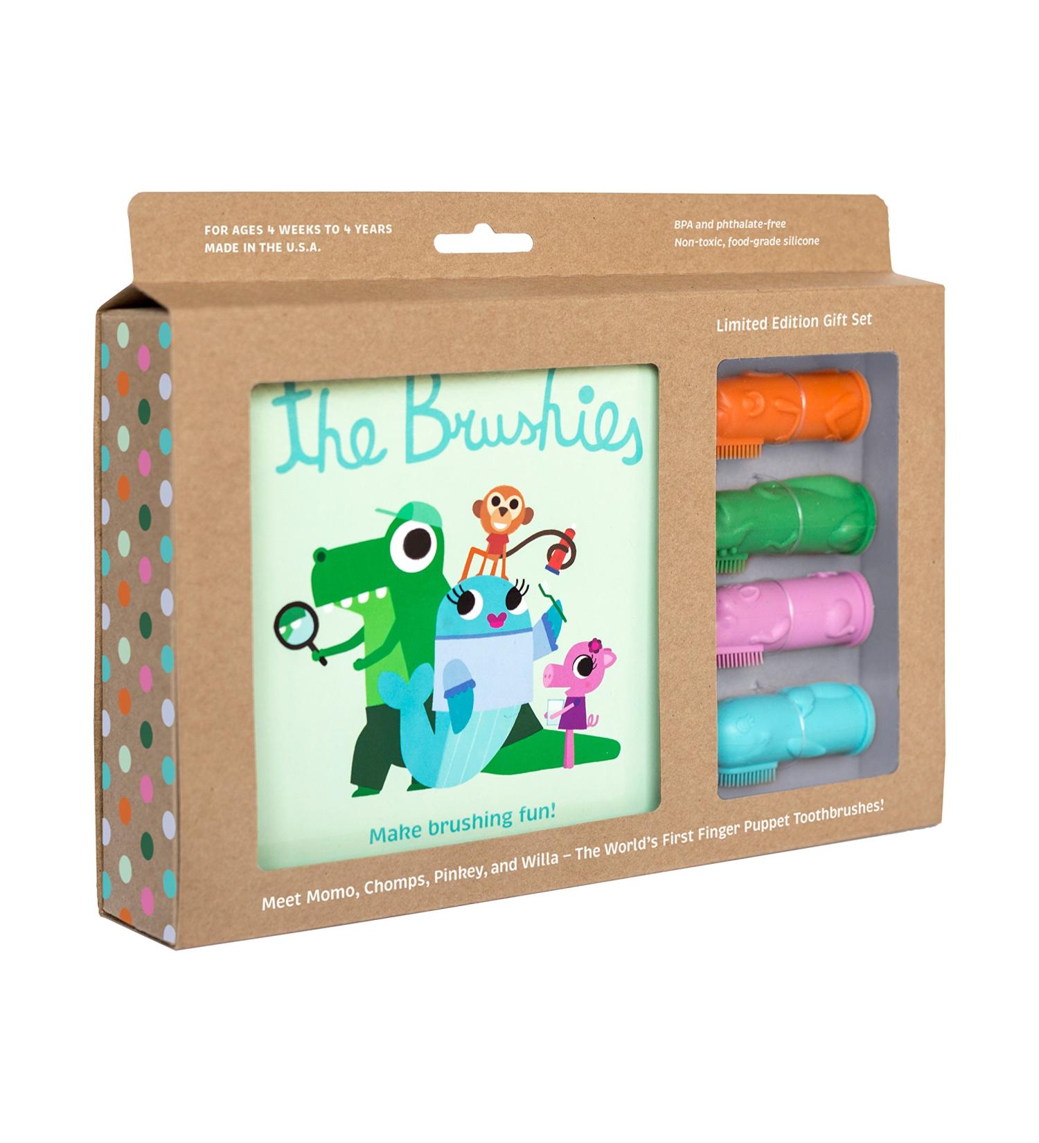 The Brushies Baby & Toddler Toothbrush Gift Set - Set of 4 Brushes with Storybook - Buy Online on GoSupps.com