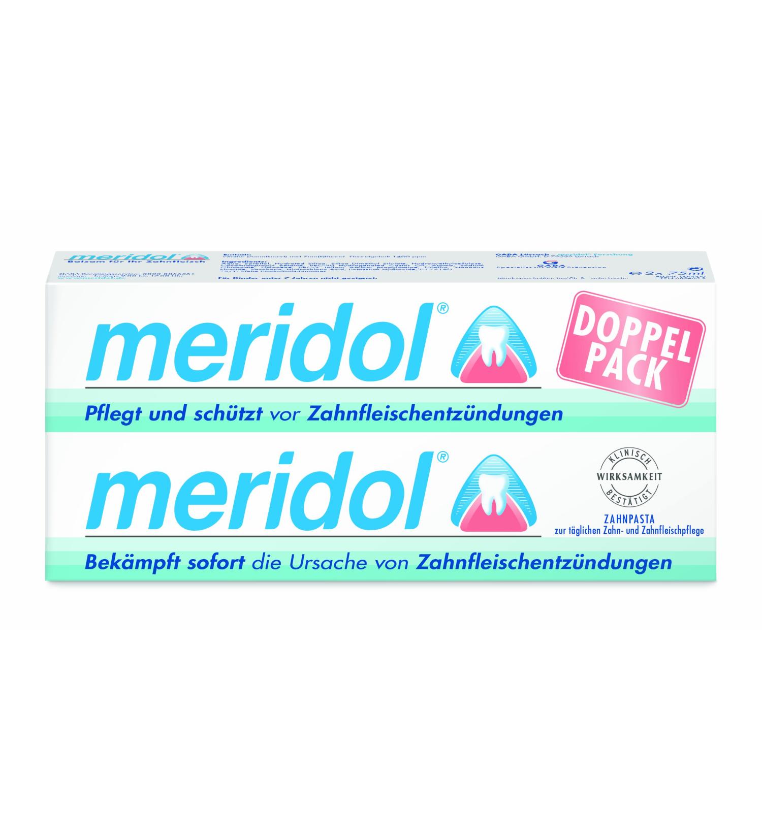 Meridol Halitosis - Bad Breath Toothpaste Against Halitosis - Pack of 2 x 75 ml