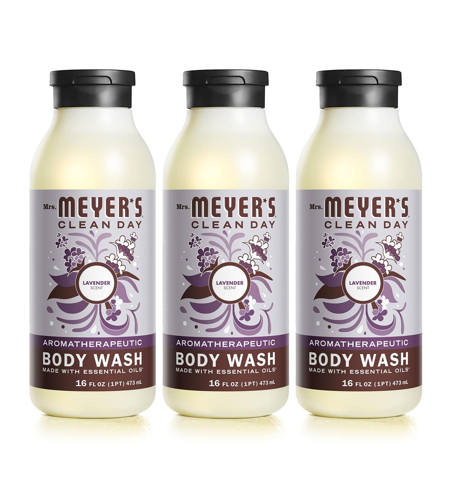 Mrs. Meyer's Lavender Body Wash 16 oz - Pack of 3 | Biodegradable Shower Gel with Essential Oils for Women and Men - Buy Online on GoSupps.com