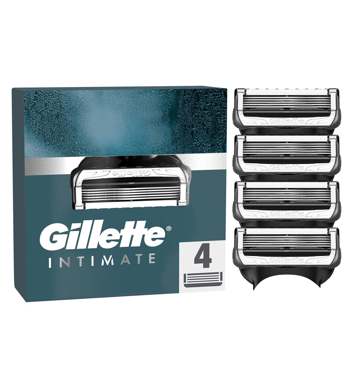 Gillette Intimate Razor Blades for Sensitive Areas | 4 Replacement Blades with Slide Strips | Dermatologically Tested for Gentle Shaving - Buy Online on GoSupps.com