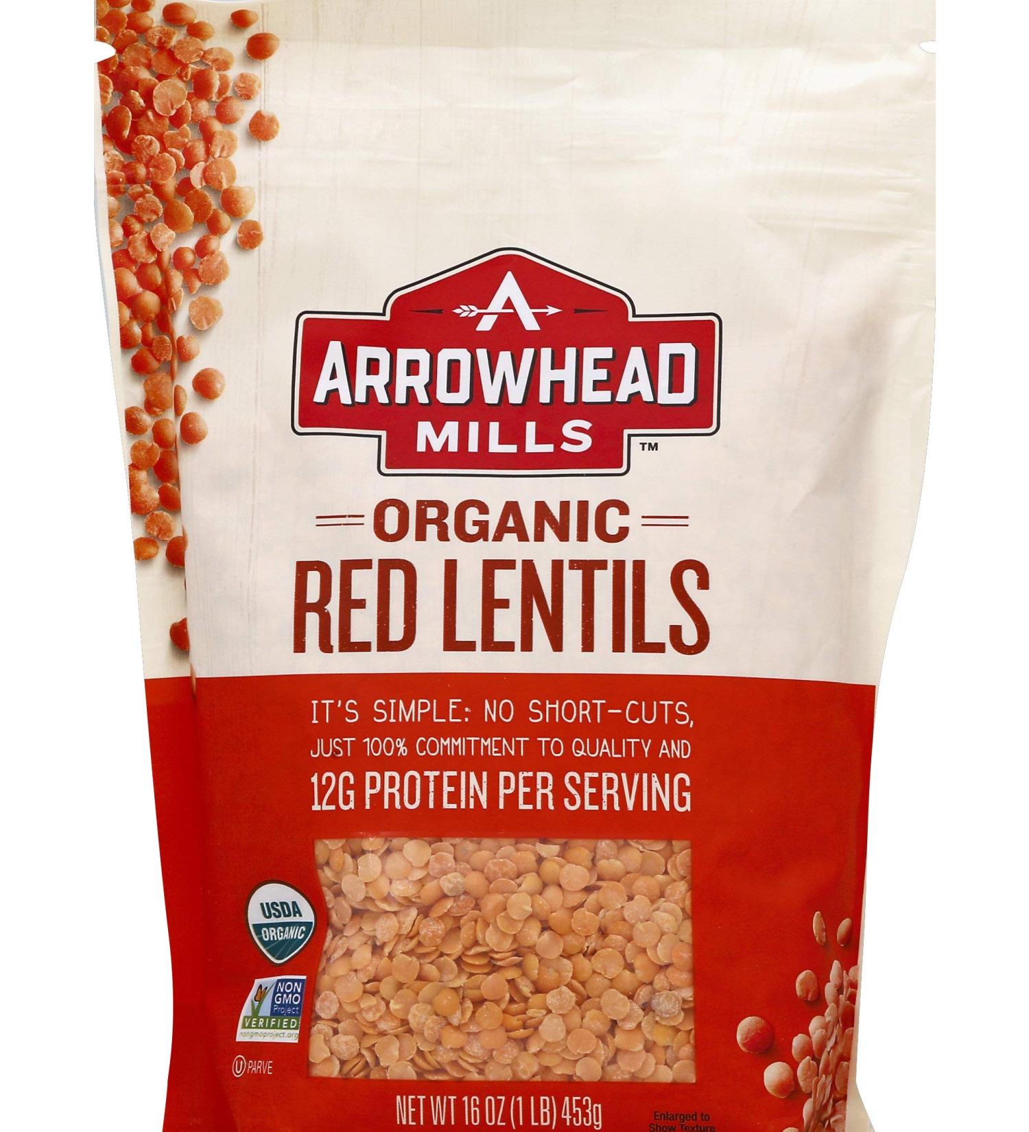 Arrowhead Mills Organic Red Lentils 16 oz (453 g)