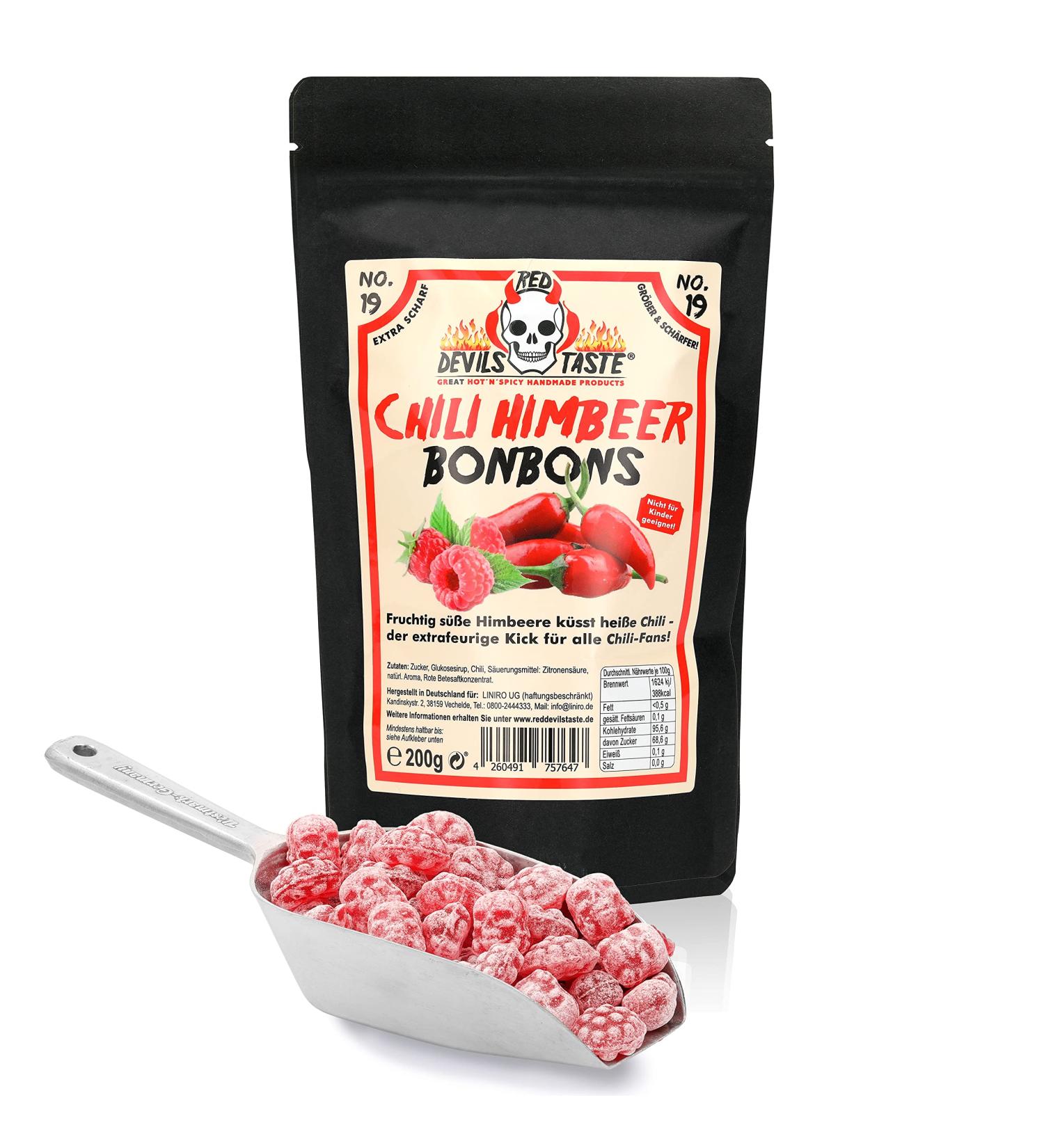 Chili Raspberry Candy Extra Hot - 200g | RED DEVILS TASTE | International Shipping Available - Buy Online on GoSupps.com