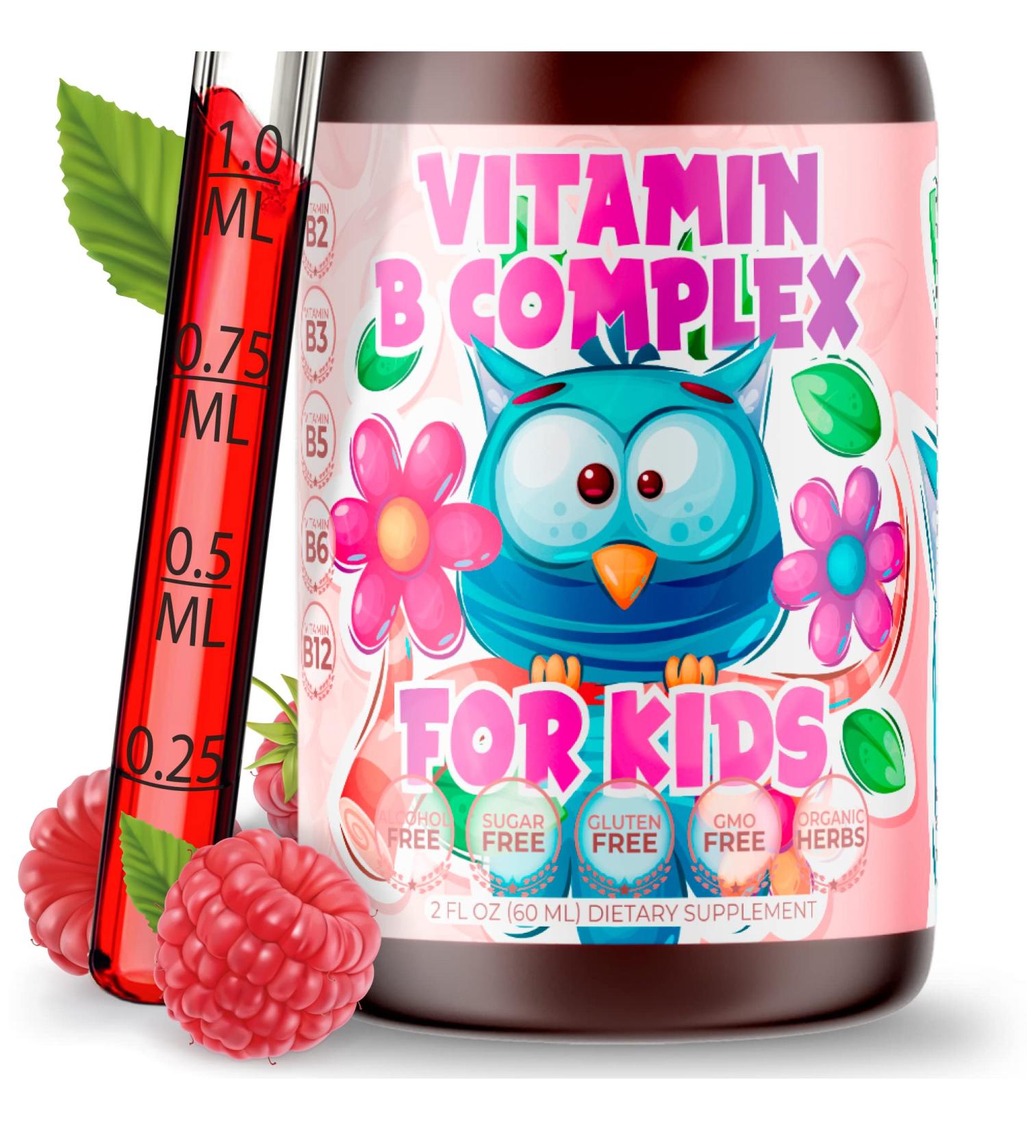 Amay Vitamin B-Complex for Kids Liquid Sublingual Drops - Premium Supplement for Natural Energy Boost & Immune Support - 2 Fl Oz - Buy Online on GoSupps.com