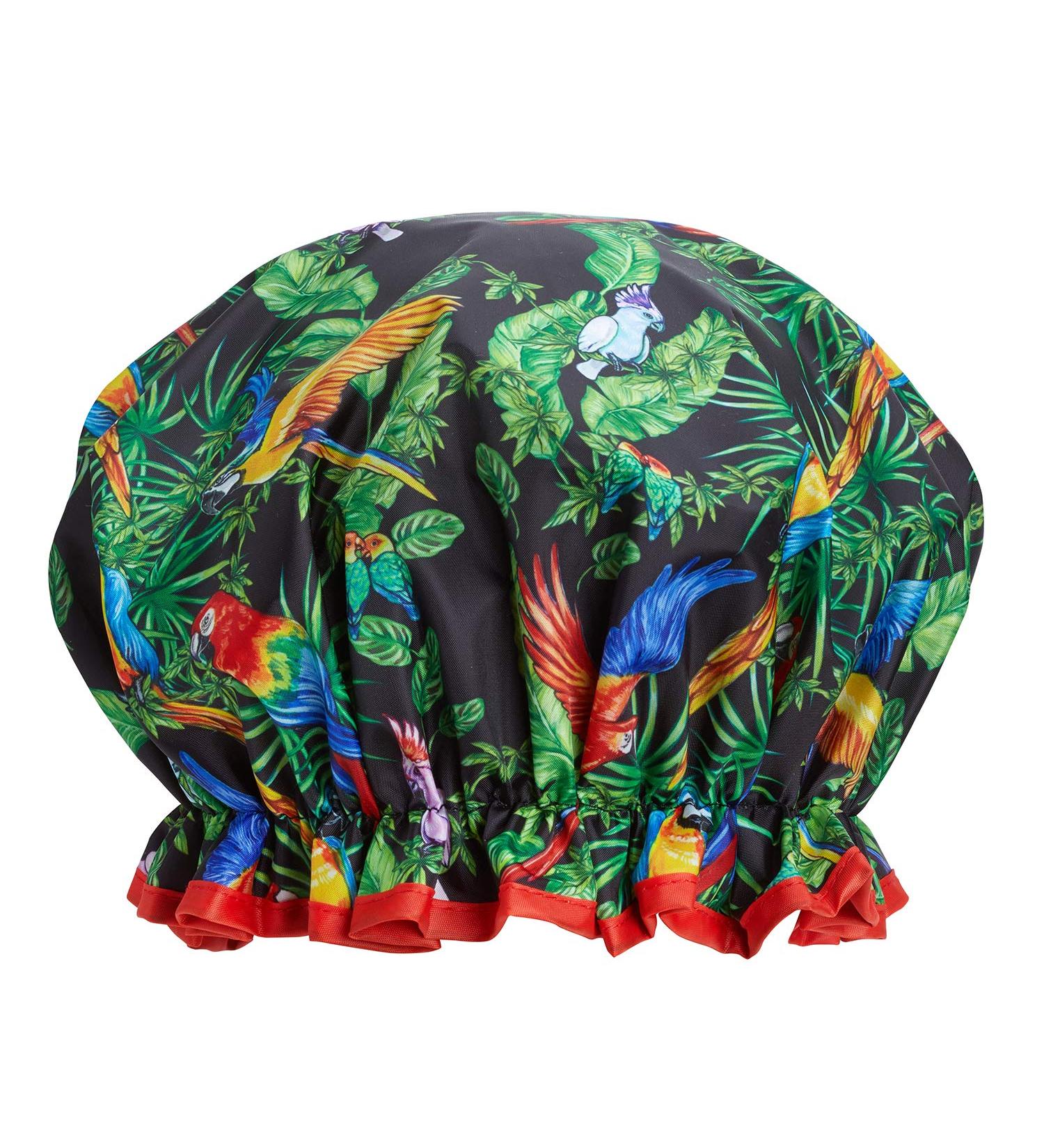Reusable Waterproof Shower Cap with Fantastic Feathers Design - 27cm - Buy Online on GoSupps.com