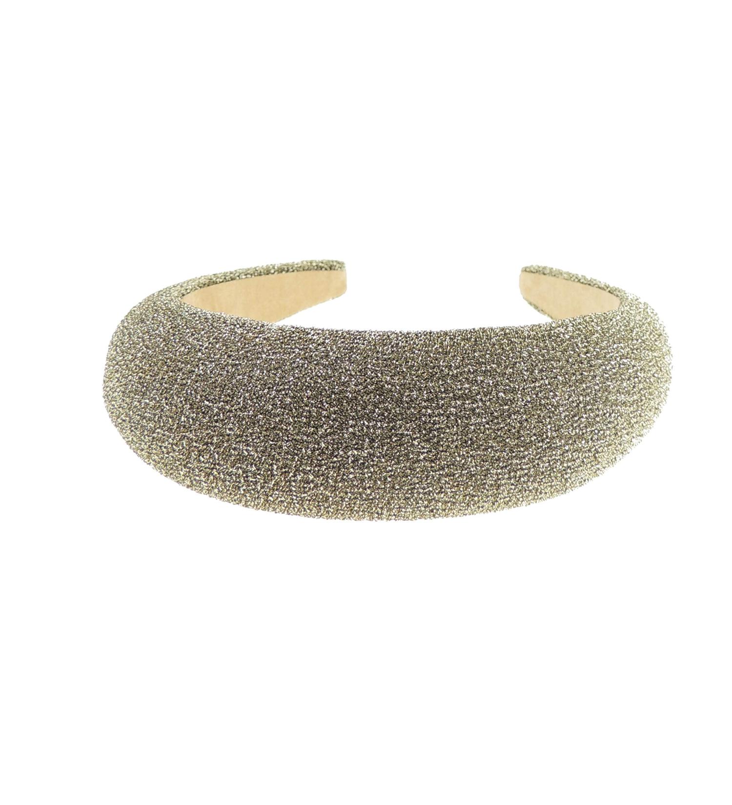 Ladies Girls Sparkly Glitter Wide Thick Chunky High Headband Alice Band (Gold)