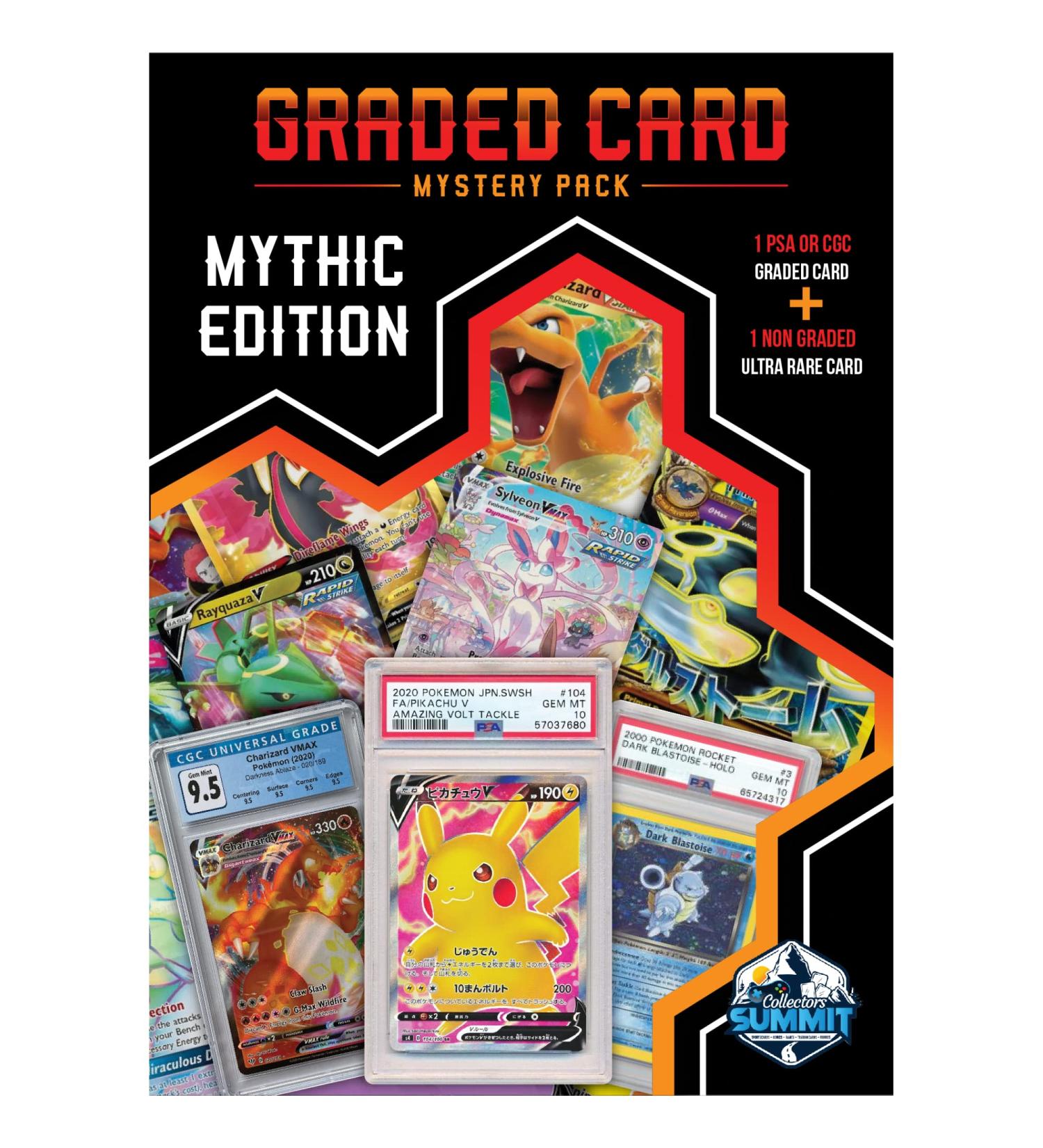 Graded Pokemon Card Mystery Pack | Guaranteed Grade 8+ PSA/CGC Card + Ultra Rare | Vintage & Modern Cards | Mythic Edition - Buy Online on GoSupps.com