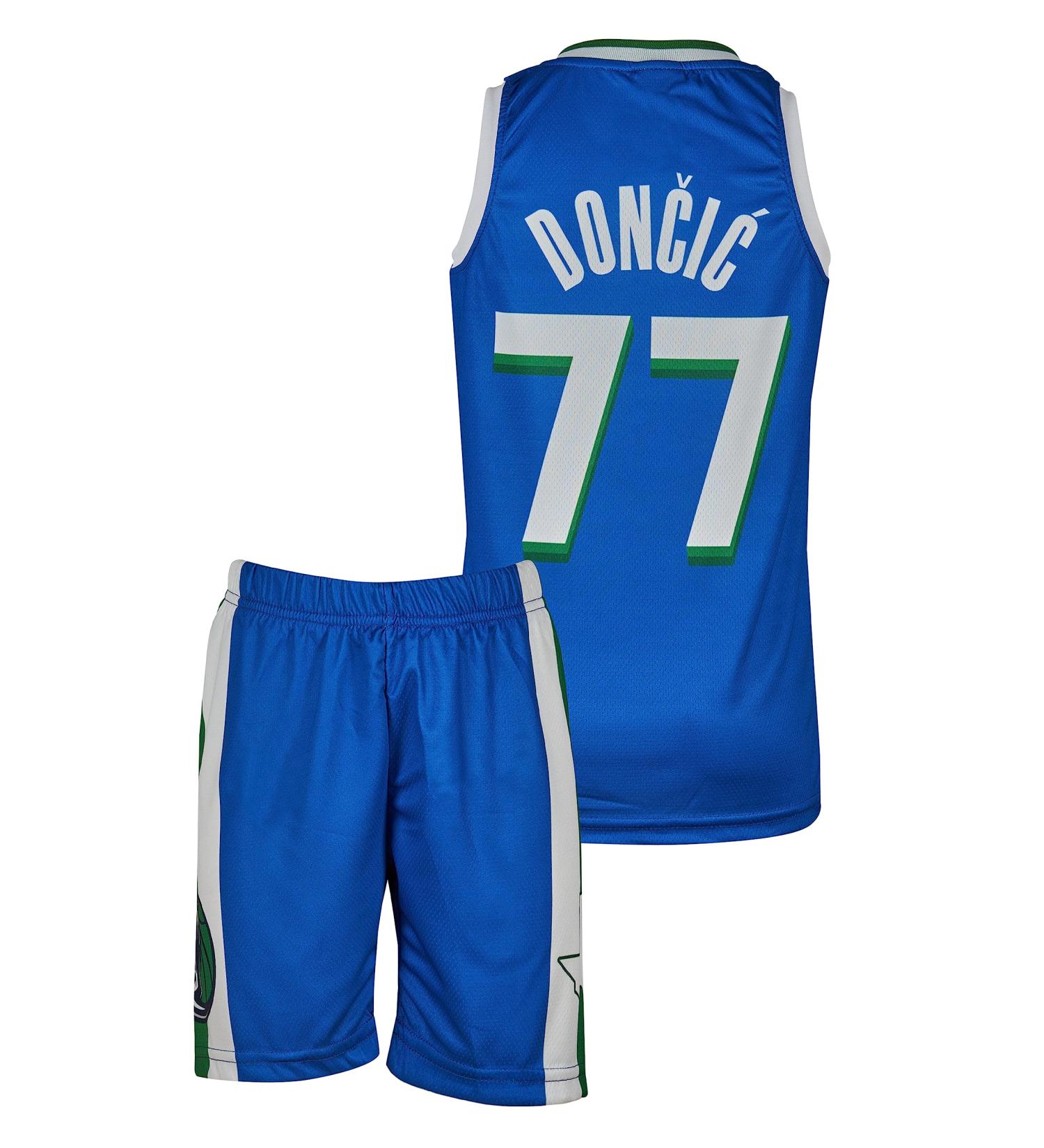 Shop Amdrabola Dallas Luka Doncic Kids Basketball Jersey Kit with Shorts - Blue (Ages 4-13) - Buy Online on GoSupps.com