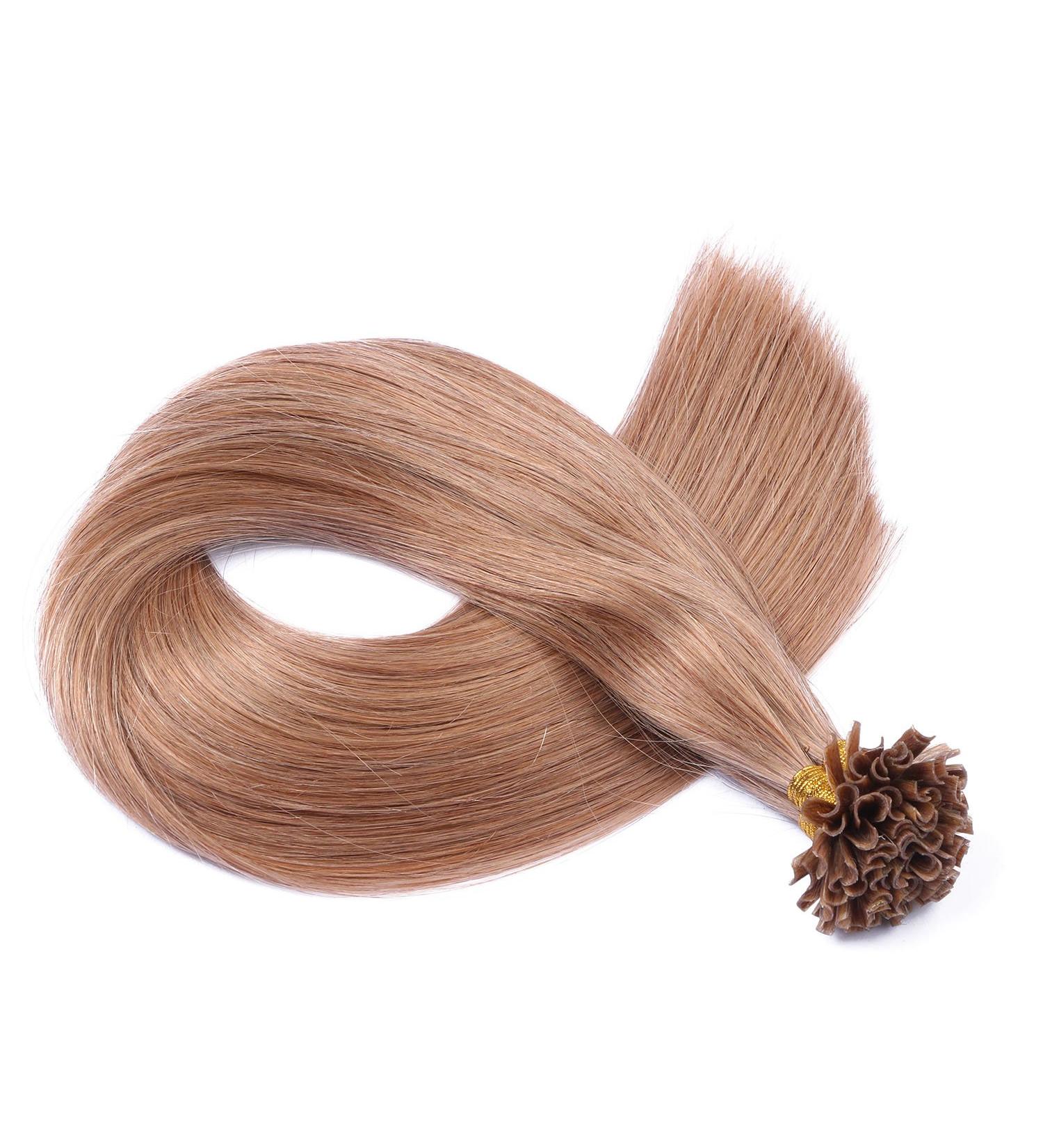 Premium Keratin Bonding Hair Extensions - #12 Light Brown 60cm 300 Strands 1g - 100% Remy Real Hair U-Tip by Novon - Buy Online on GoSupps.com