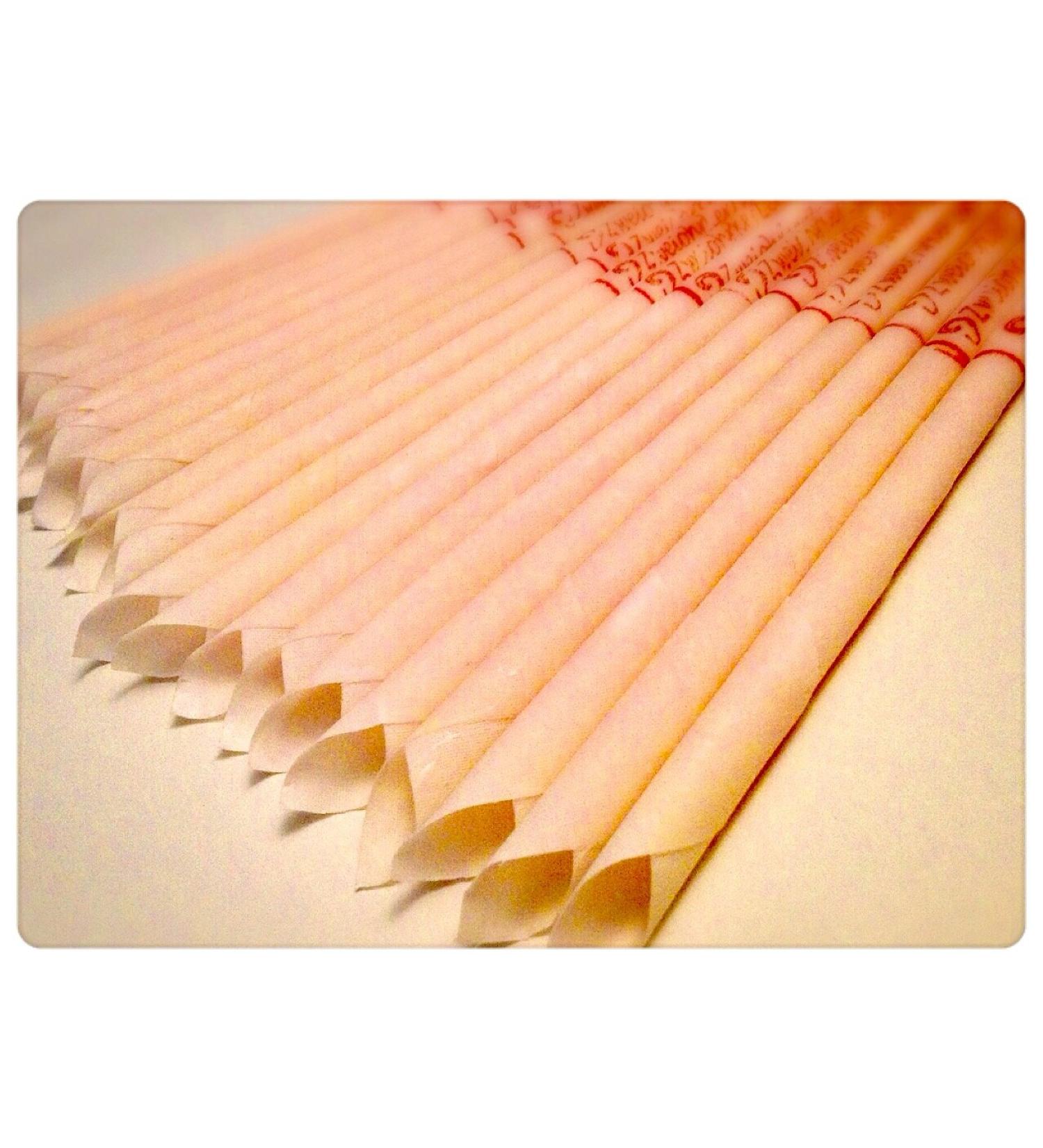 30 BODY CANDLES ZweiohrkerZen beeswax carrier material cotton (15 pairs) with burn mark and filter - odor neutral