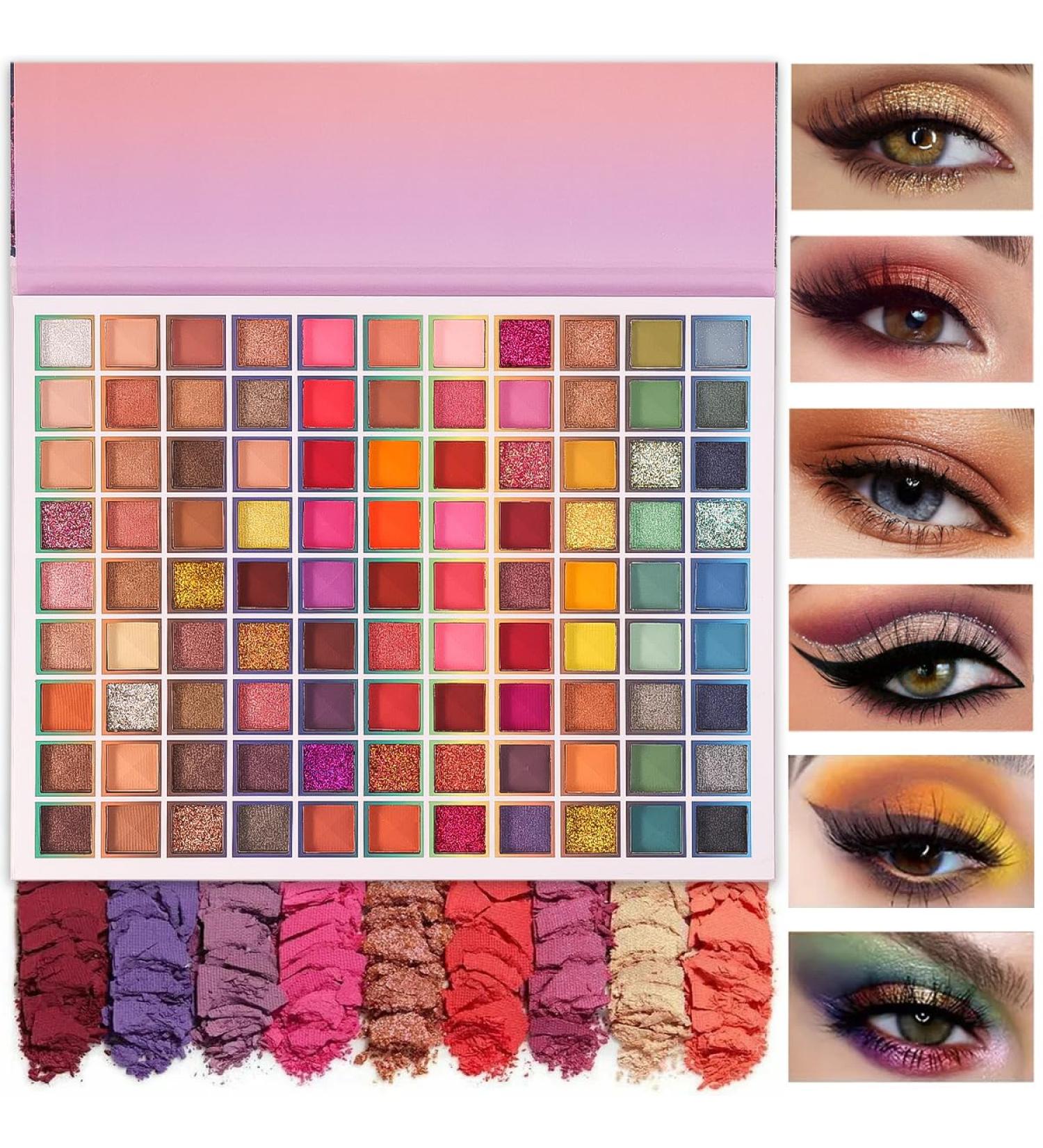 TopDirect 99 Colors Eyeshadow Palette - Rainbow Matte & Glitter Makeup Kit | Long Lasting Professional Cosmetics for All Skin Tones - Buy Online on GoSupps.com
