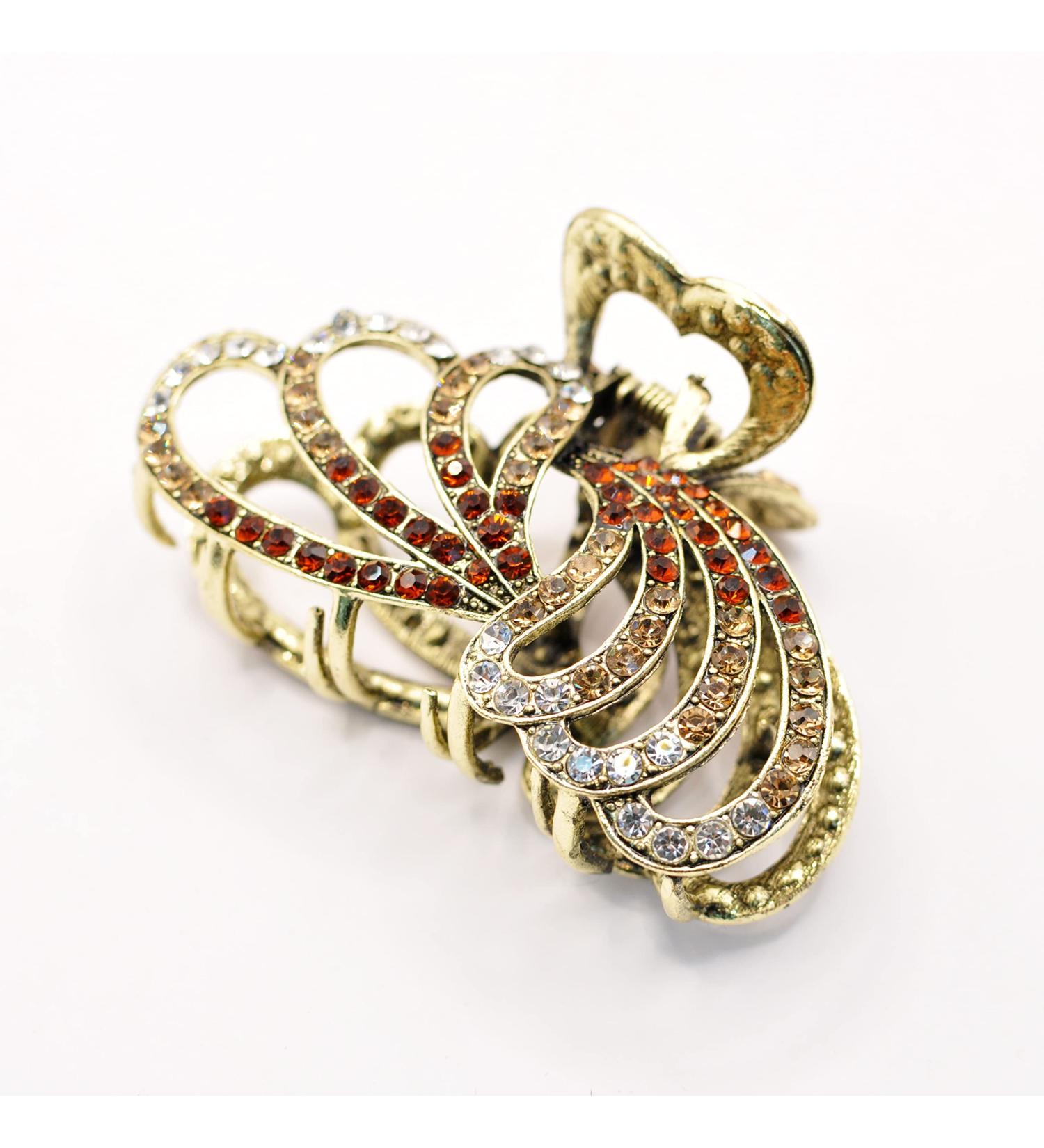 Crystal Rhinestone Metal Hair Clip - Anti Slip Large Claw for Thin & Thick Hair - Stylish Hair Accessories - Buy Online on GoSupps.com