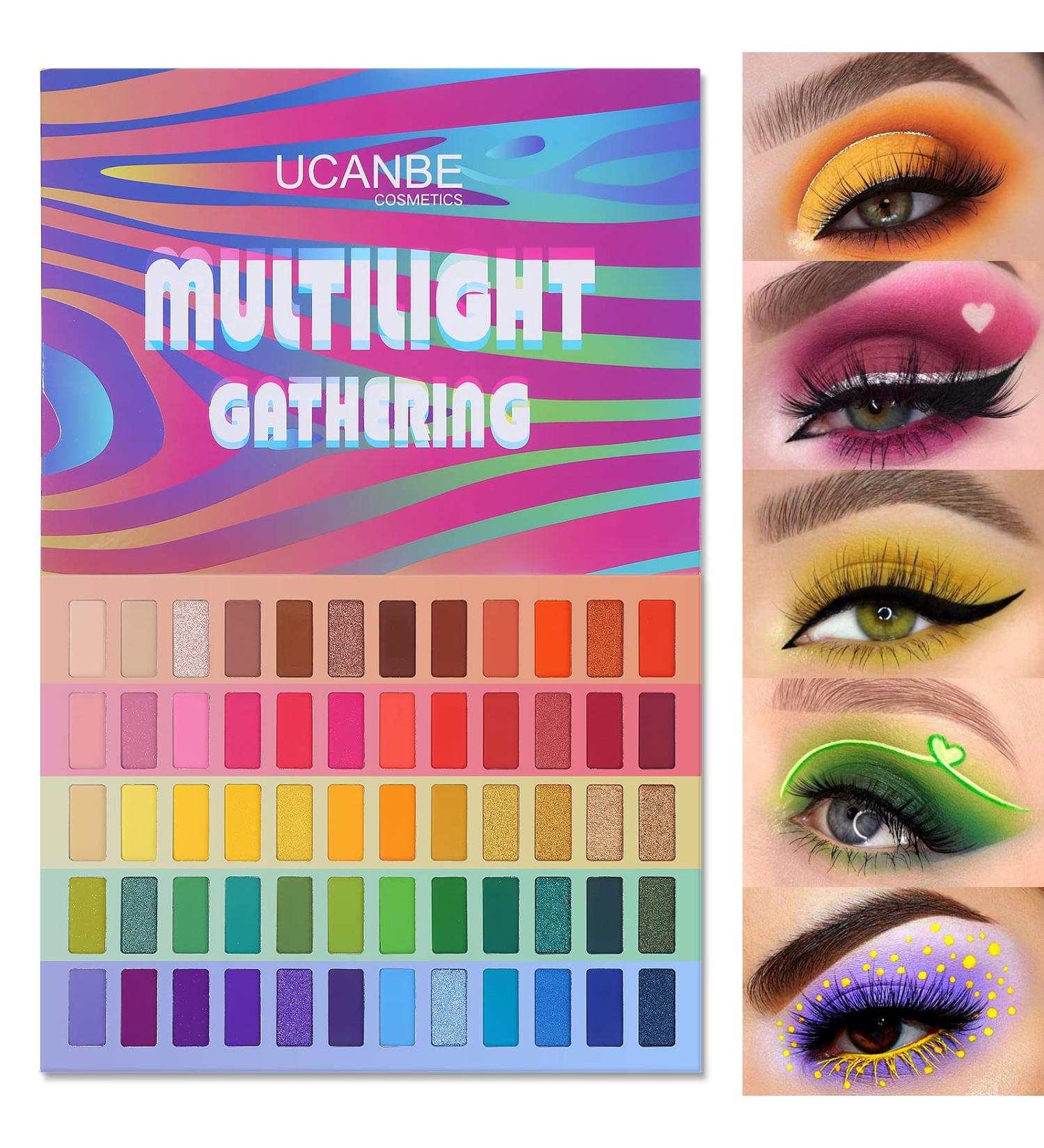 UCANBE 60-Color Eyeshadow Palette - Pro Matte, Shimmer, Metallic, Long-Lasting & Waterproof Rainbow Shades - Highly Pigmented Eye Shadow Set for Blendable Makeup Looks - Gift Kit Included - Buy Online on GoSupps.com