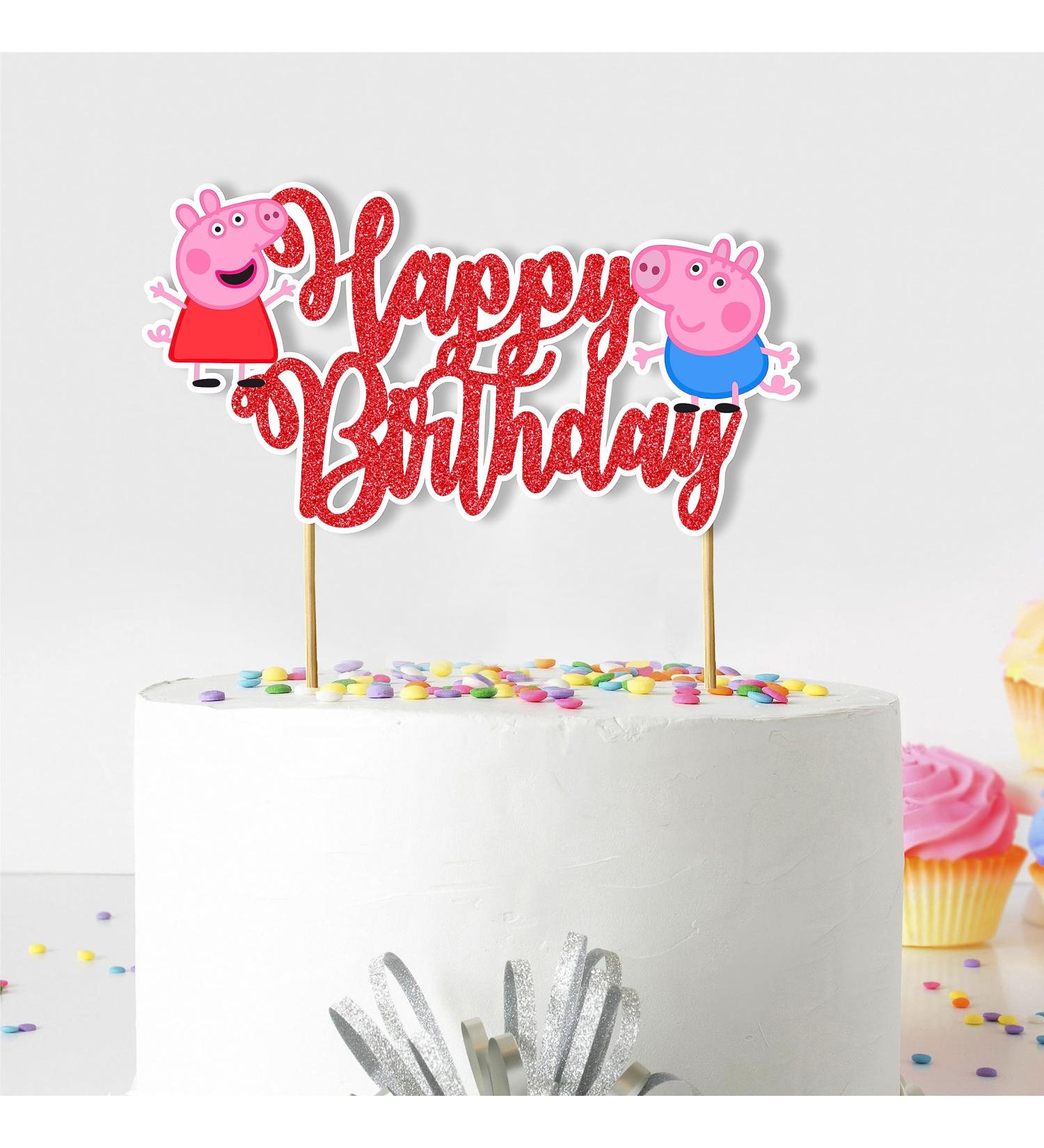 Seyal Pepa Pig Happy Birthday Cake Topper - Buy Online on GoSupps.com