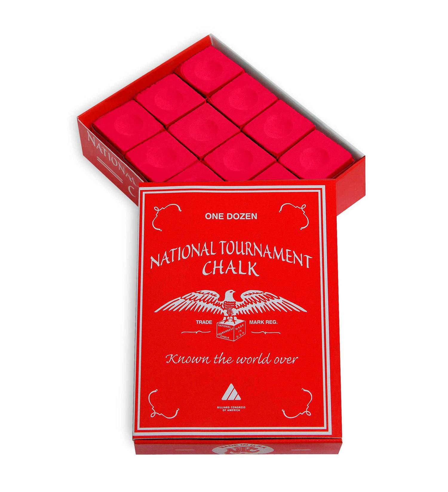 Silver Cup National Tournament Pool Cue Billiard Chalk - Red (12 Pack) - Buy Online on GoSupps.com