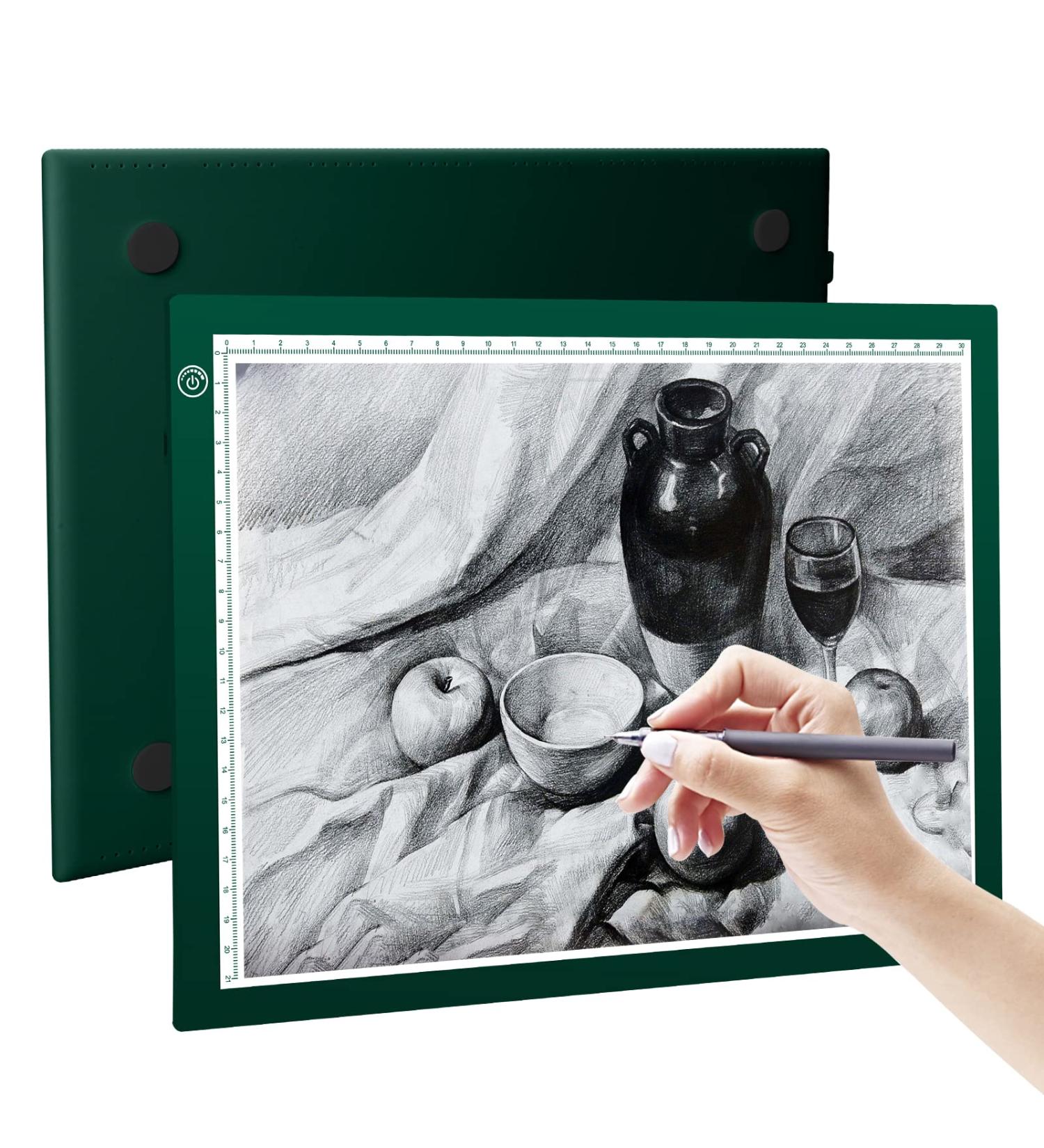 RTjoy A4 LED Light Pad - USB Powered Drawing Board for Diamond Painting & Vinyl Weeding - Adjustable Brightness Tracing Box for Embossing & Stenciling - Green - Buy Online on GoSupps.com