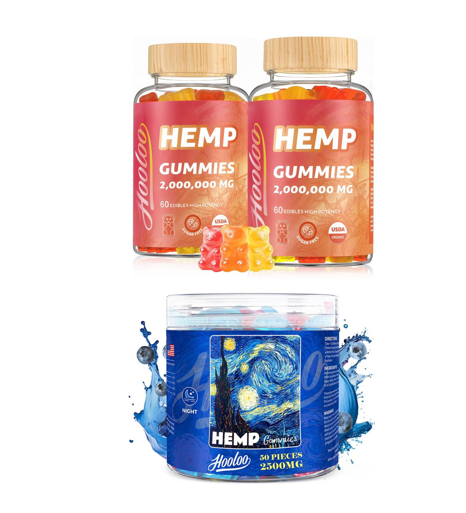 HOOLOO Hemp Gummies - Sugar Free 3 Packs - Buy Online on GoSupps.com