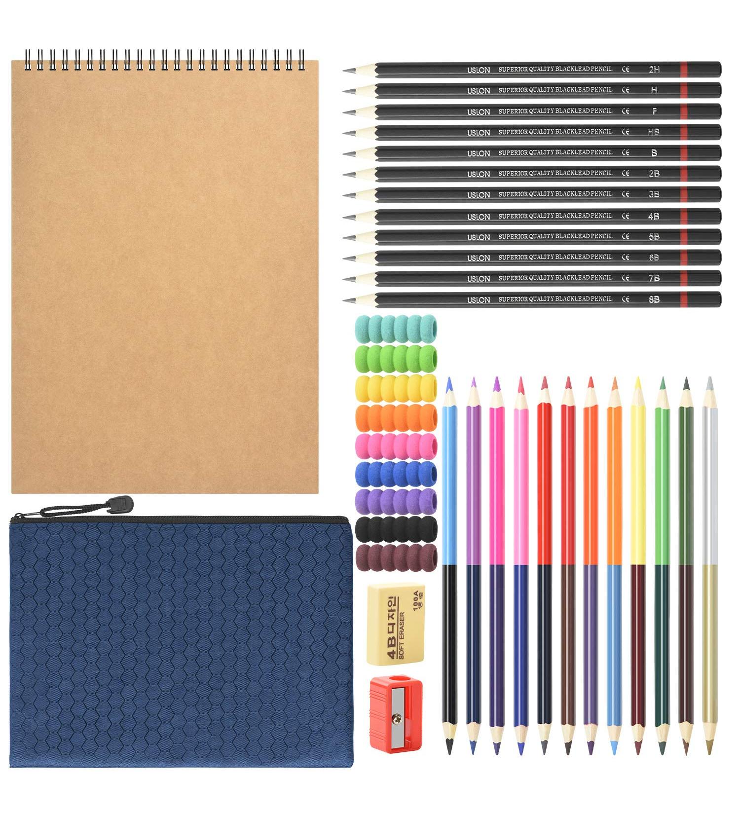 37-Piece Drawing Sketching Pencils Set with Sketchbook and Accessories for Kids and Adults - Art Kit for Beginners - Buy Online on GoSupps.com