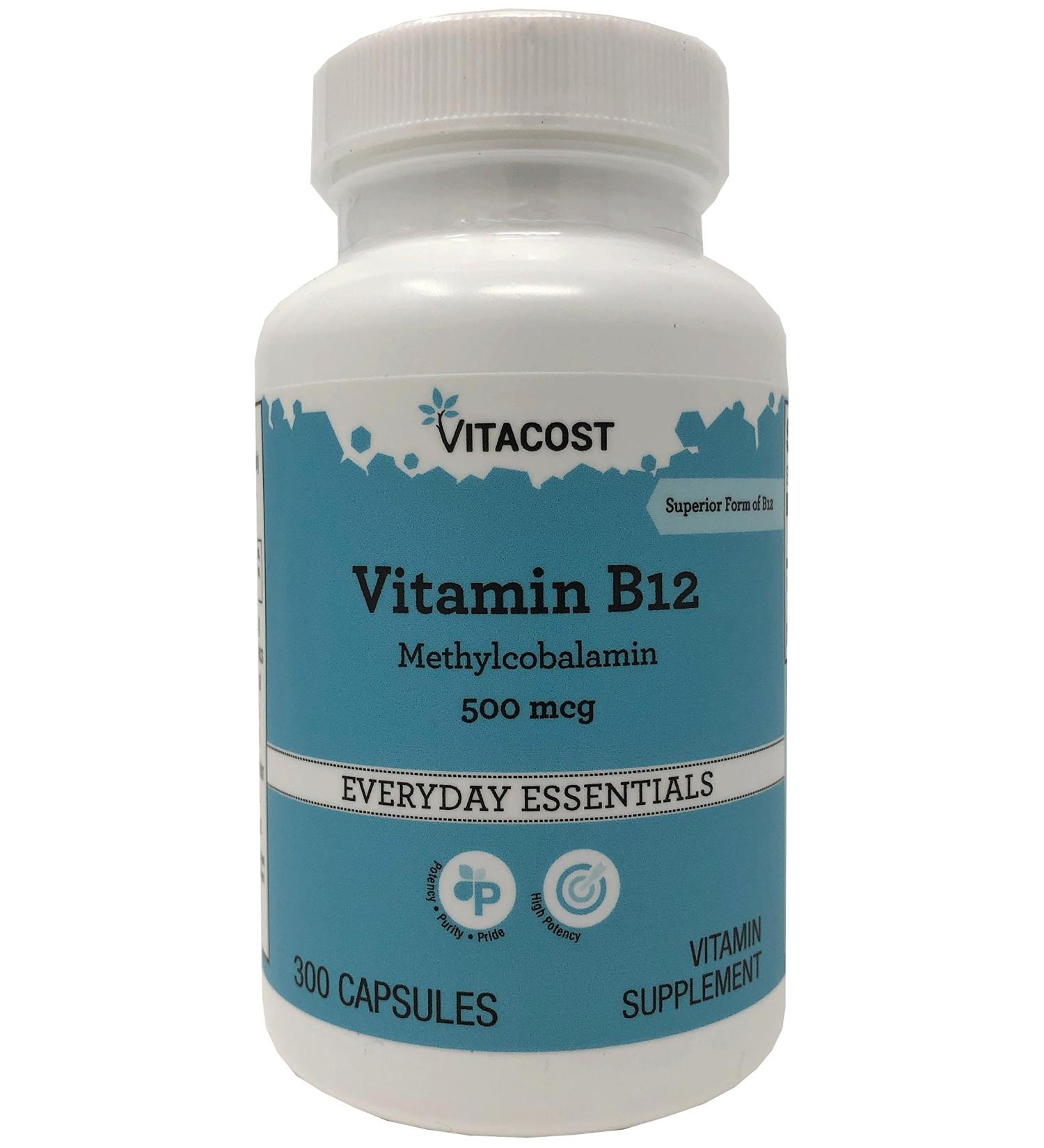 Vitacost Vitamin B-12 Methylcobalamin - 500 mcg - 300 Capsules