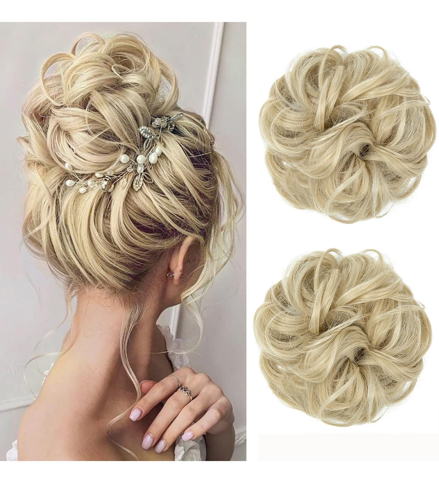 Jjstar 2-Piece Hair Part & Rubber Band Set - Perfect for Updos Messy Buns & Ponytails - Ash Blonde Hair Ties for Women & Girls - Buy Online on GoSupps.com