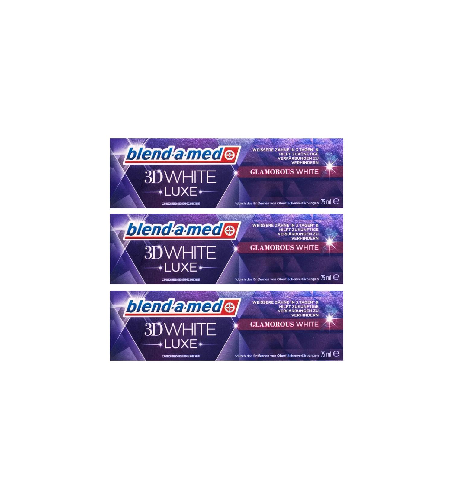 3x blend-a-med 3DWhite Luxe Glamorous WHITE toothpaste 75 ml