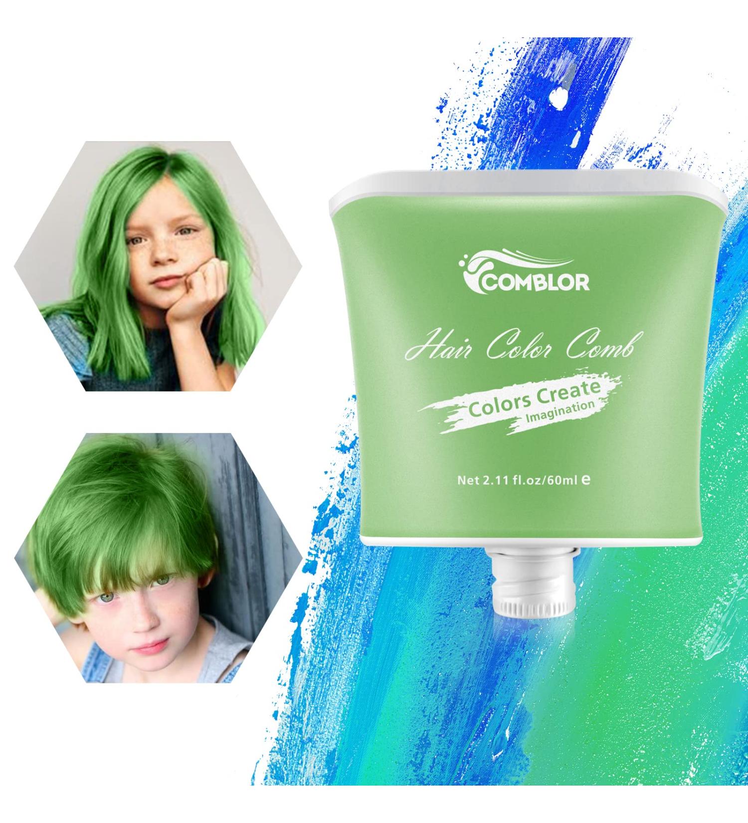 Comblor Green Temporary Hair Dye Chalk for Dark Hair - Wash Out Hair Color for Kids - Great for Birthday, Christmas, Halloween, Crazy Hair Day - Buy Online on GoSupps.com