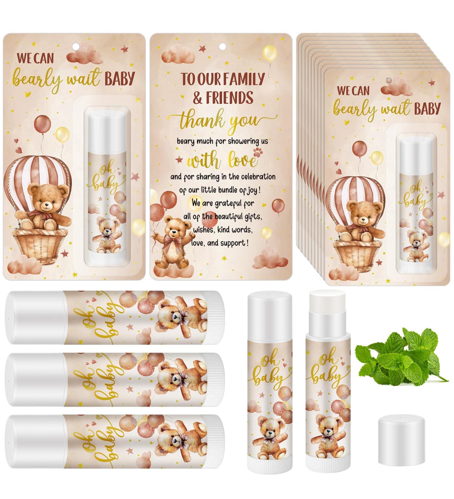 50 Pack Bear Themed Baby Shower Favor Baby Shower Lip Balm Bulk We Can Bearly Wait Party Thank You Gifts for Gender Reveal Guest Games Prizes Thanksgiving Party Supplies Brown Bear - Buy Online on GoSupps.com