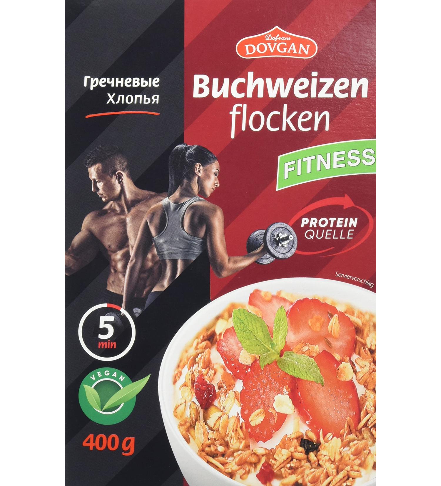 Dovgan Buckwheat Flakes 400g - High-Quality Gluten-Free Superfood for Healthy Living - International Shipping Available - Buy Online on GoSupps.com