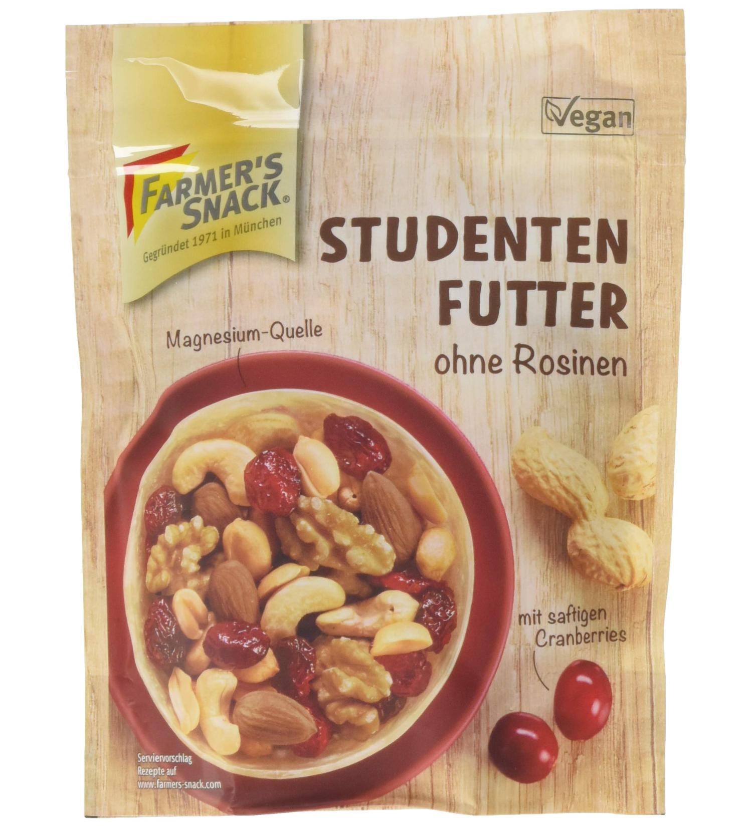 Farmer's Snack Trail Mix - No Raisins With Cranberries | 12 Pack (12x 125g Bags) - Healthy Snack for International Shipping - Buy Online on GoSupps.com