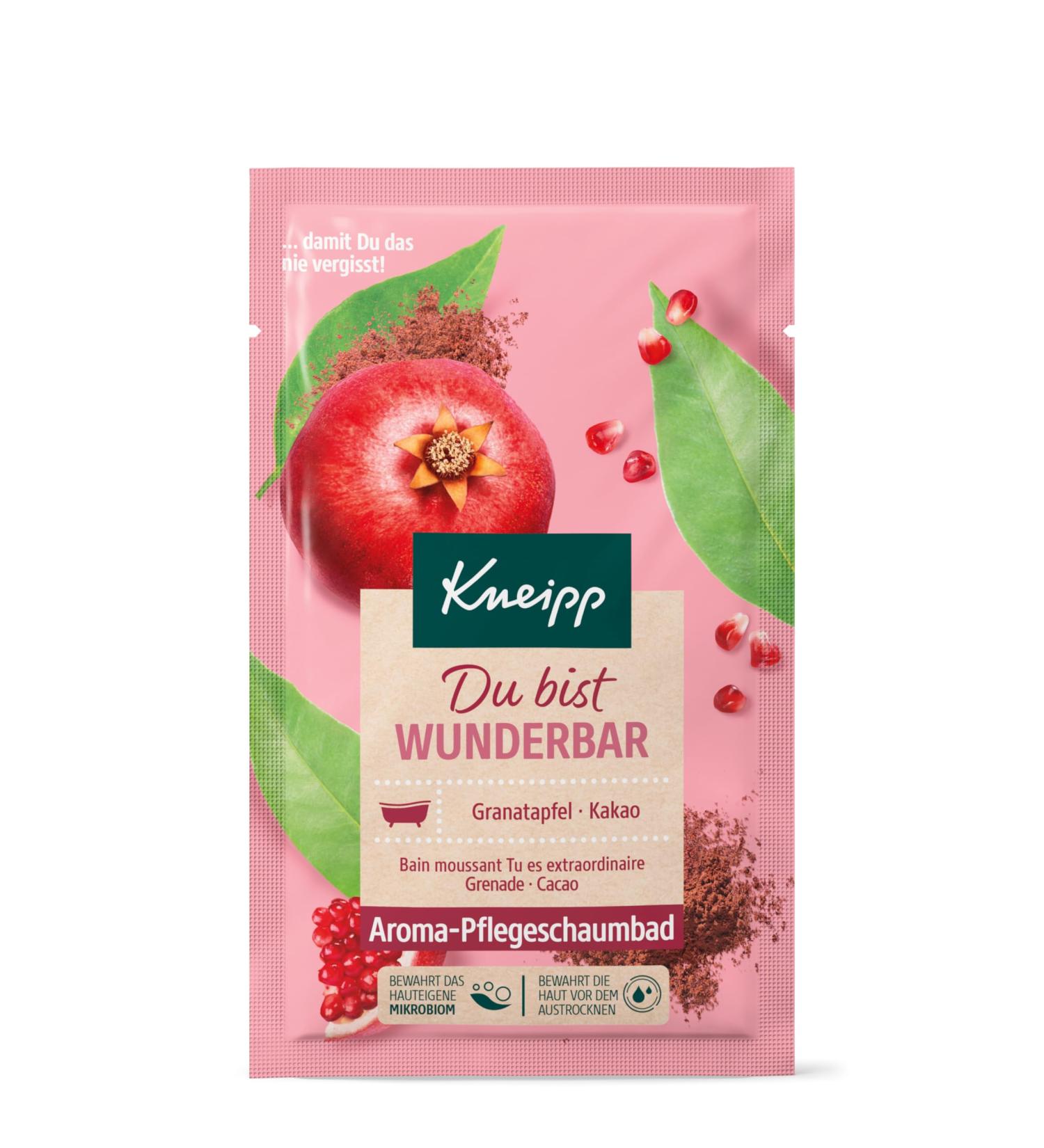 Kneipp Aroma Care Foam - You Are Wonderful Bathing Additive with Pomegranate & Cocoa | 50ml | Long-Lasting Foam & Fruity Fragrance for Relaxation - Buy Online on GoSupps.com
