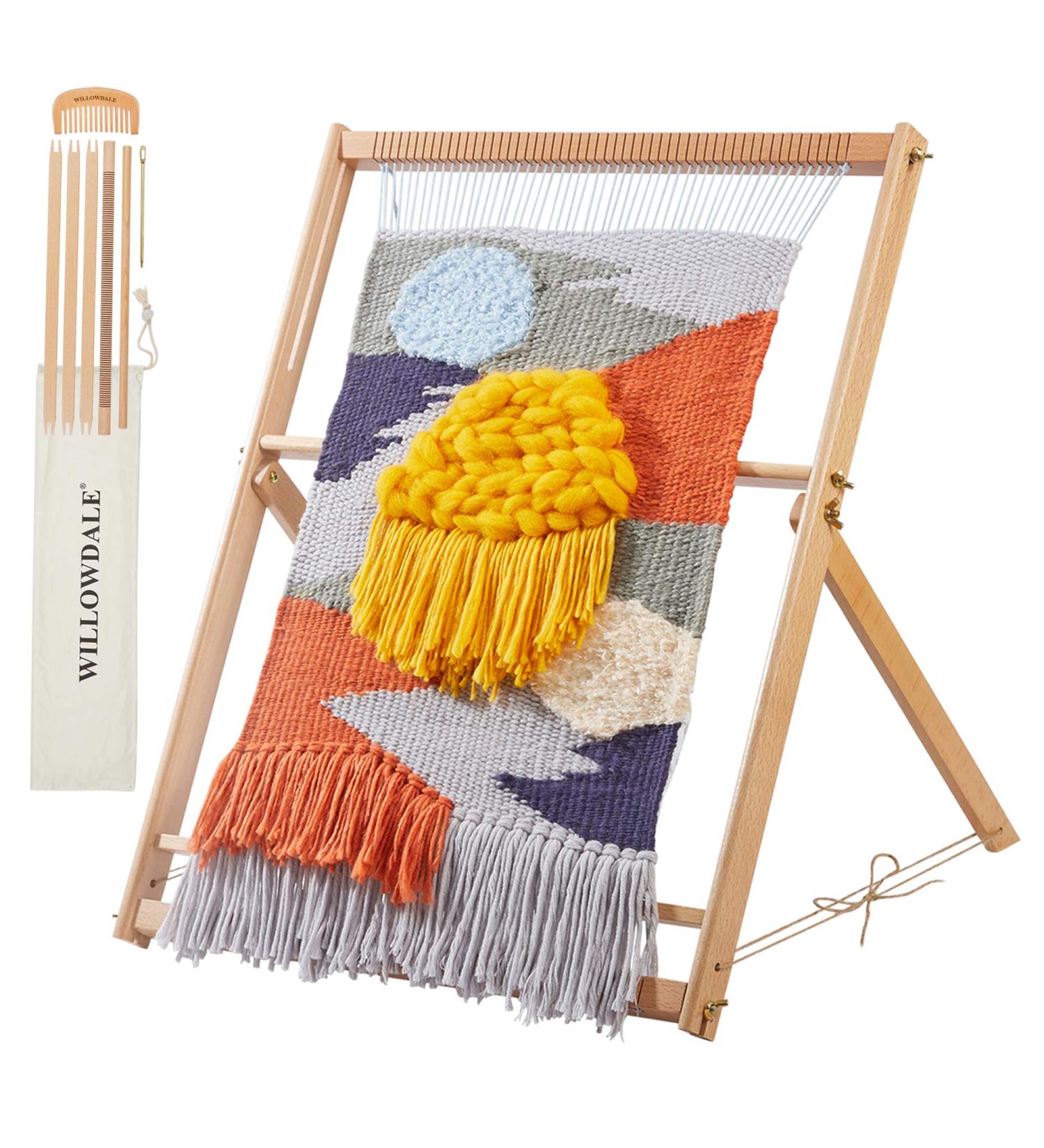 Willowdale 25.2x19.3 Multi-Craft Weaving Loom with Stand - Extra-Large Frame for Arts & Crafts | Develops Creativity - Beginner Weaving Frame Loom - Buy Online on GoSupps.com