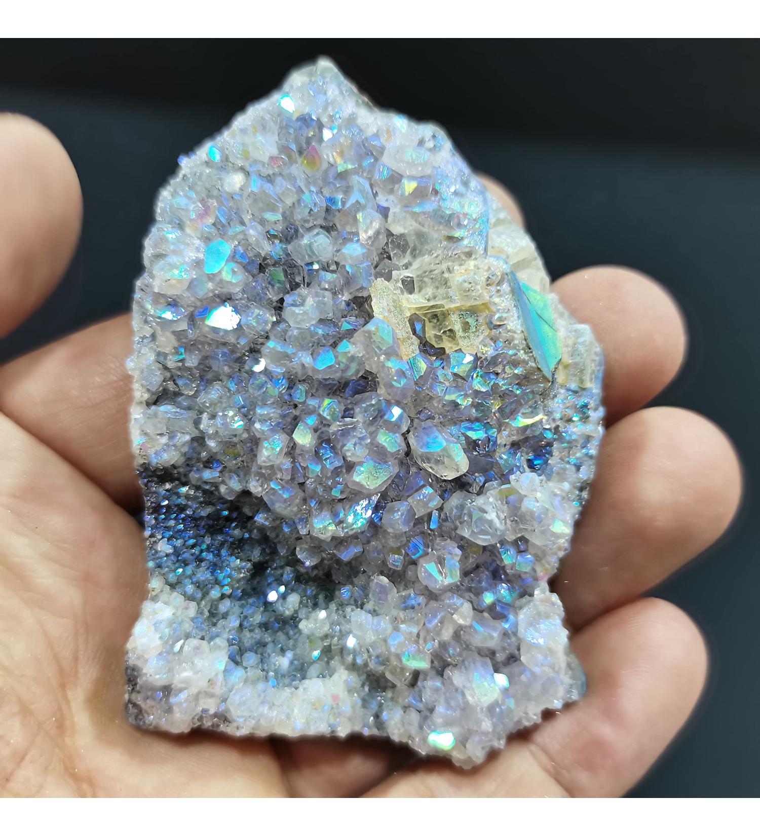 Natural Crystal Rough Crystal Decoration 1PC Natural Amethyst Cluster Aura Crystal Electroplating Titanium Quartz Cluster Stone Natural Quartz Crystal Home Decor Beautiful Gifts (Size : 40-60mm) - Buy Online on GoSupps.com