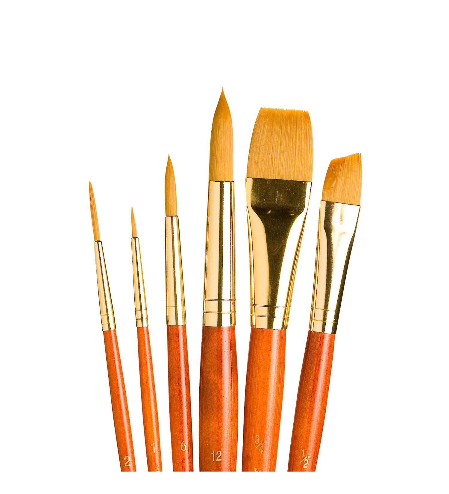 Princeton Real Value Series 9100 Paint Brush Set - Syn-Gold Taklon for Acrylic, Oil, and Watercolor Painting - 9 Piece Variety Pack - Buy Online on GoSupps.com