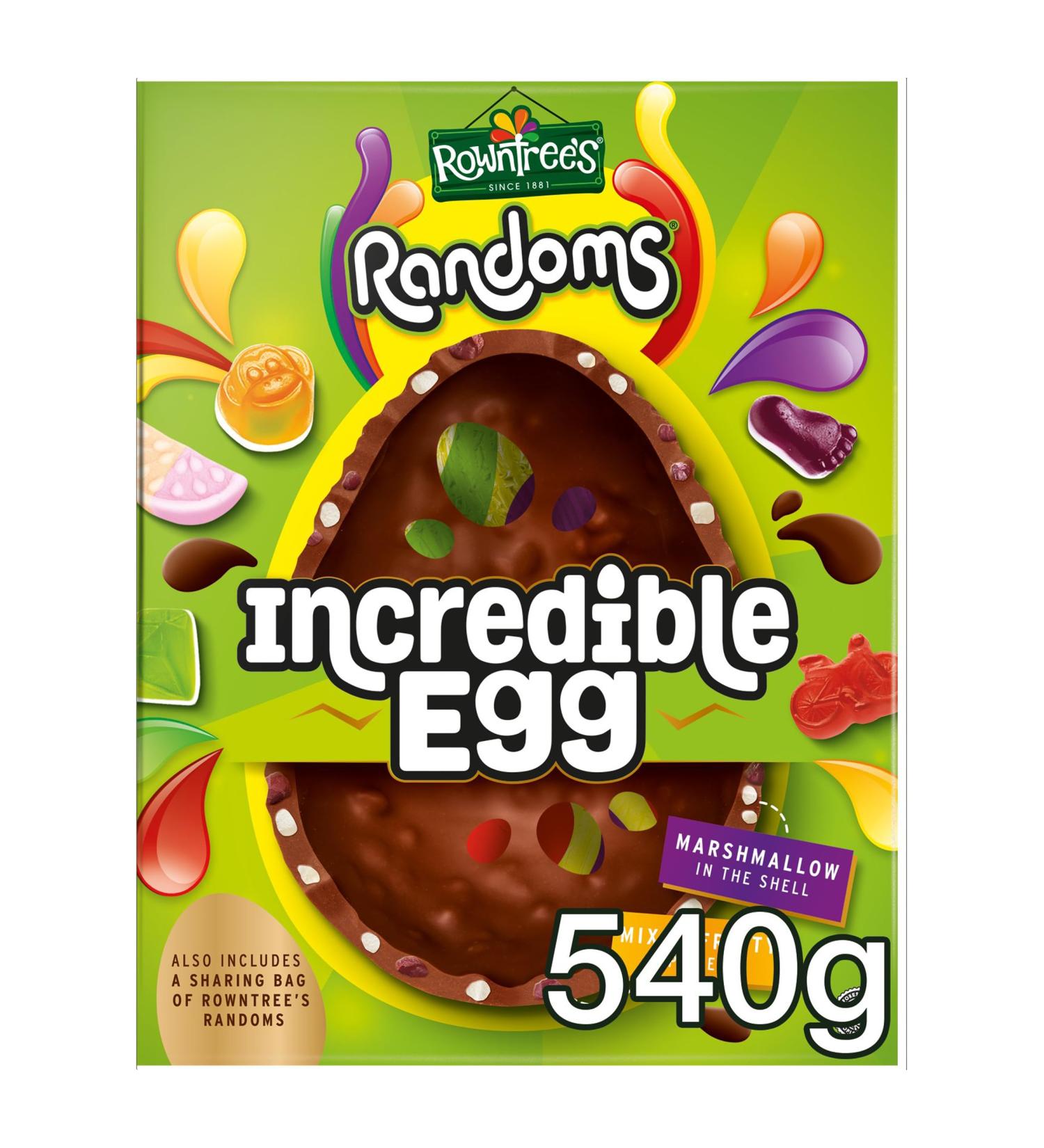 Rowntree's Randoms Incredible Easter Egg - Milk Chocolate with Marshmallow & Fruity Inclusions | 540g - Buy Online on GoSupps.com