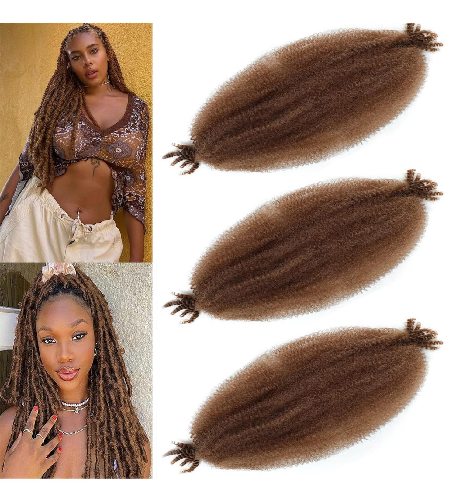 LPARMJIT Springy Afro Twist Hair Extensions - 16 Inch Kinky Marley Twist Braids (3 Packs) for Soft Butterfly Locs - Pre-Fluffed Afro Braid Hair - 30# - Buy Online on GoSupps.com
