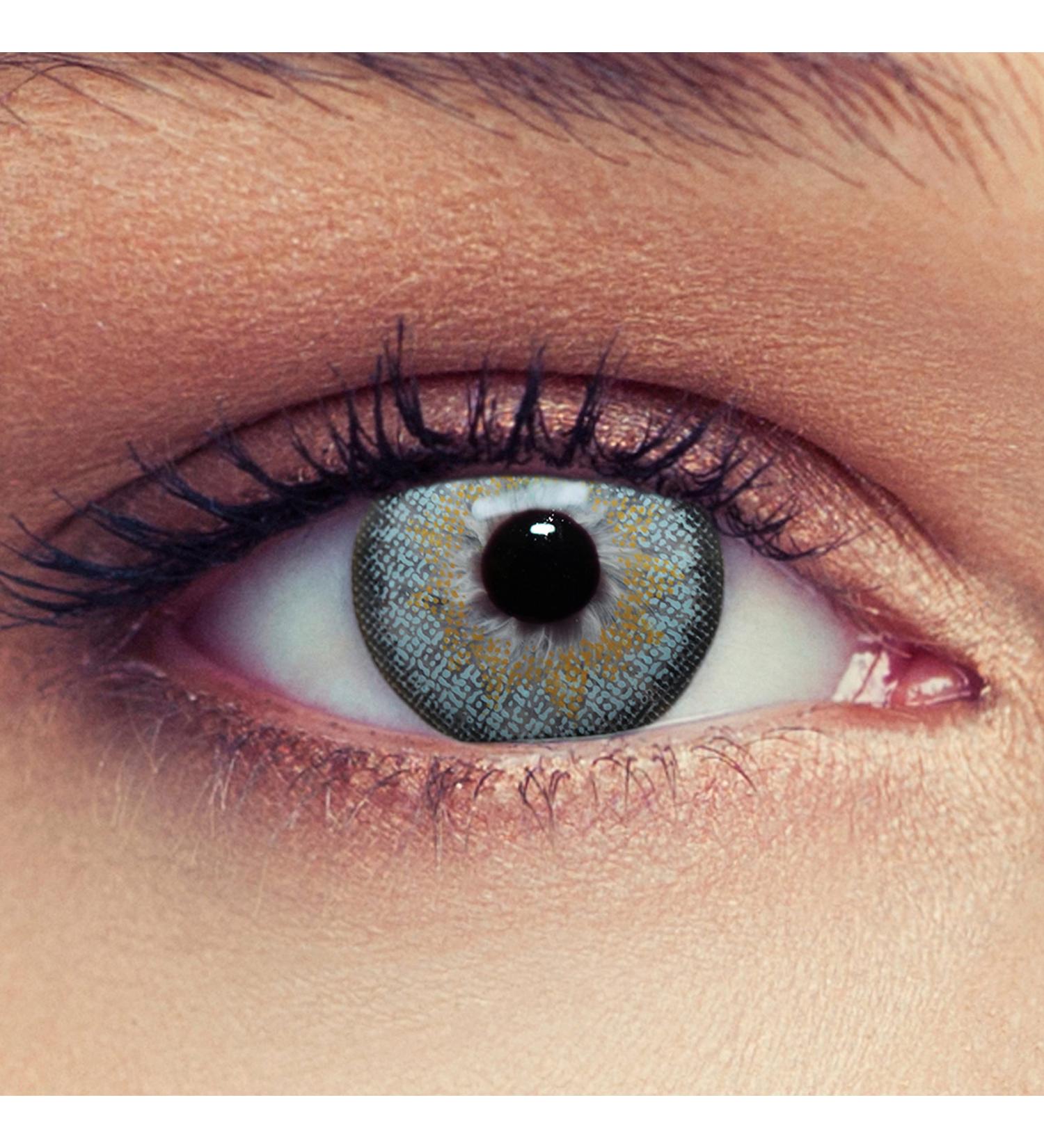 Buy Sky Blue Design Lens - Monthly Colored Contact Lenses for Dark Eyes | Natural Effect -2.50 Strength 1 Pair + Free Case - Buy Online on GoSupps.com
