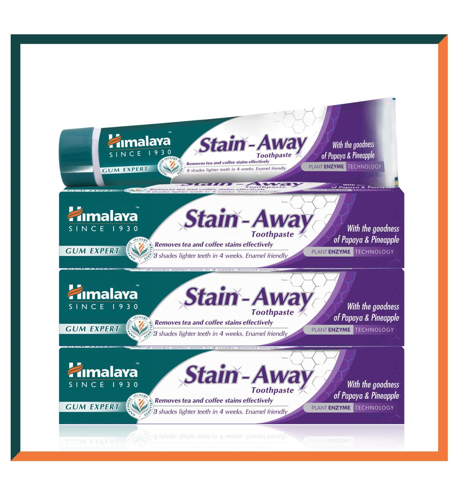 Himalaya Herbals Stain-Away Toothpaste | Enamel Protection & Stain Removal | Multi-Action Mint Formula | Pack of 3 (75ml) - Shop Now for International Shipping - Buy Online on GoSupps.com